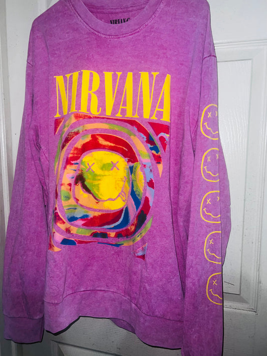 Nirvana Oversized Distressed Sweatshirt