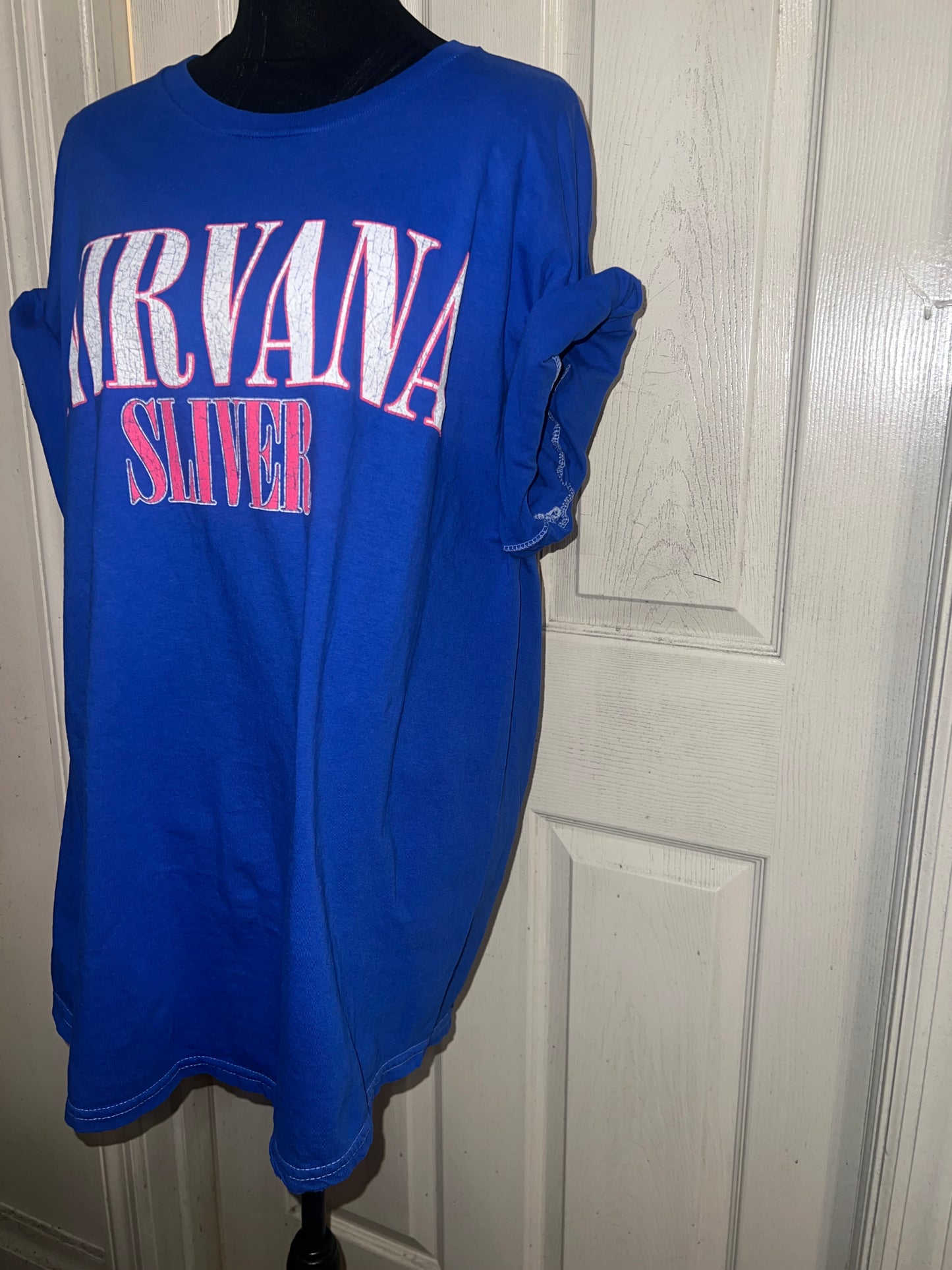 Nirvana Double Sided Oversized Distressed Tee