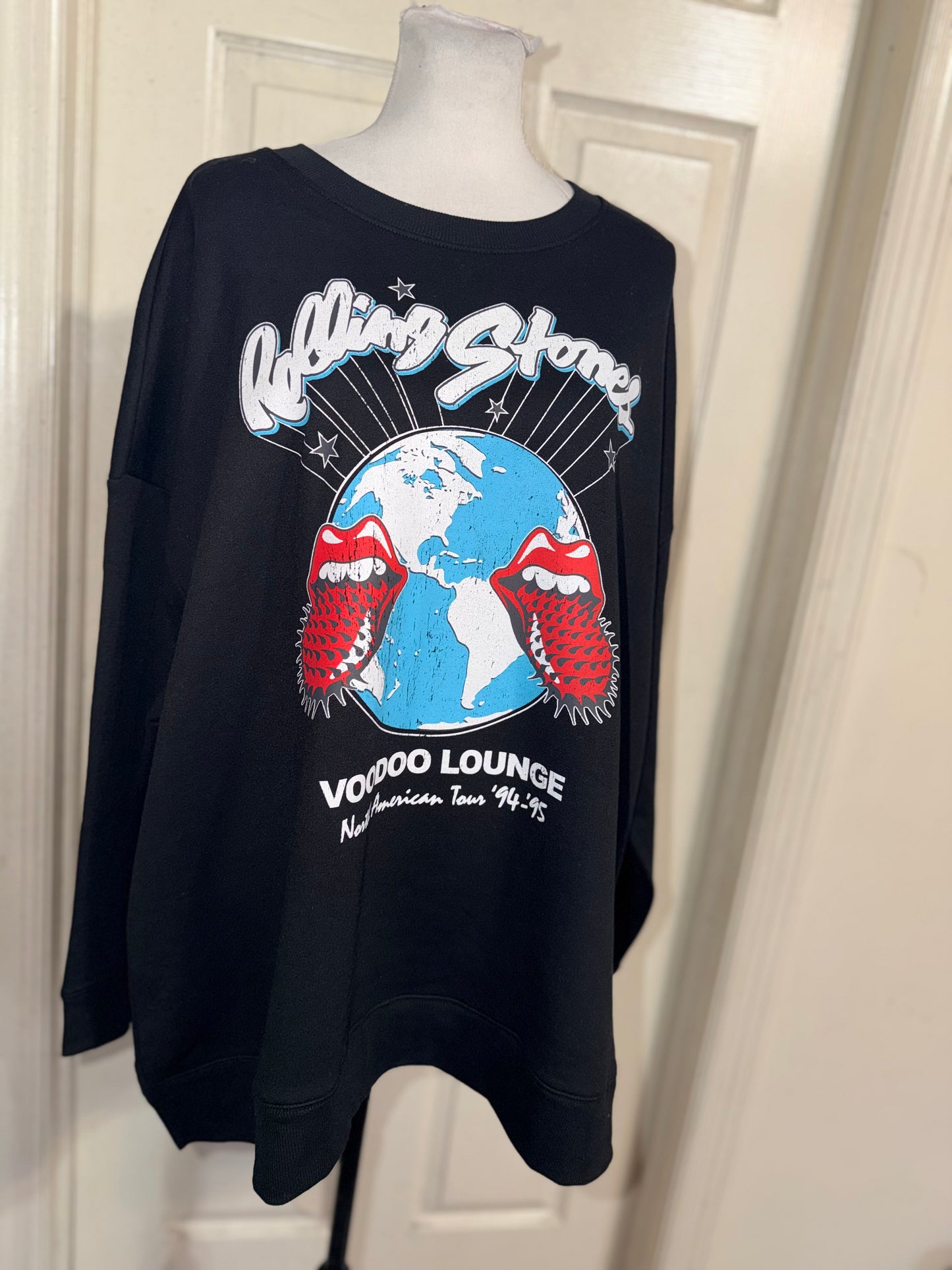 The Rolling Stones Double Sided Oversized Distressed Sweatshirt