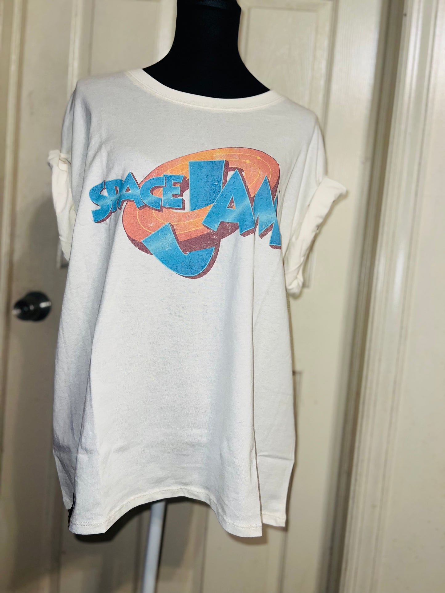 Space Jam Oversized Distressed Oversized Tee