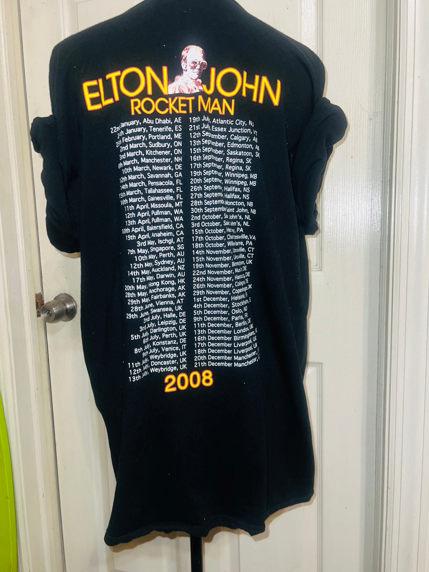 Elton John Vintage Double Sided Oversized Distressed Tee