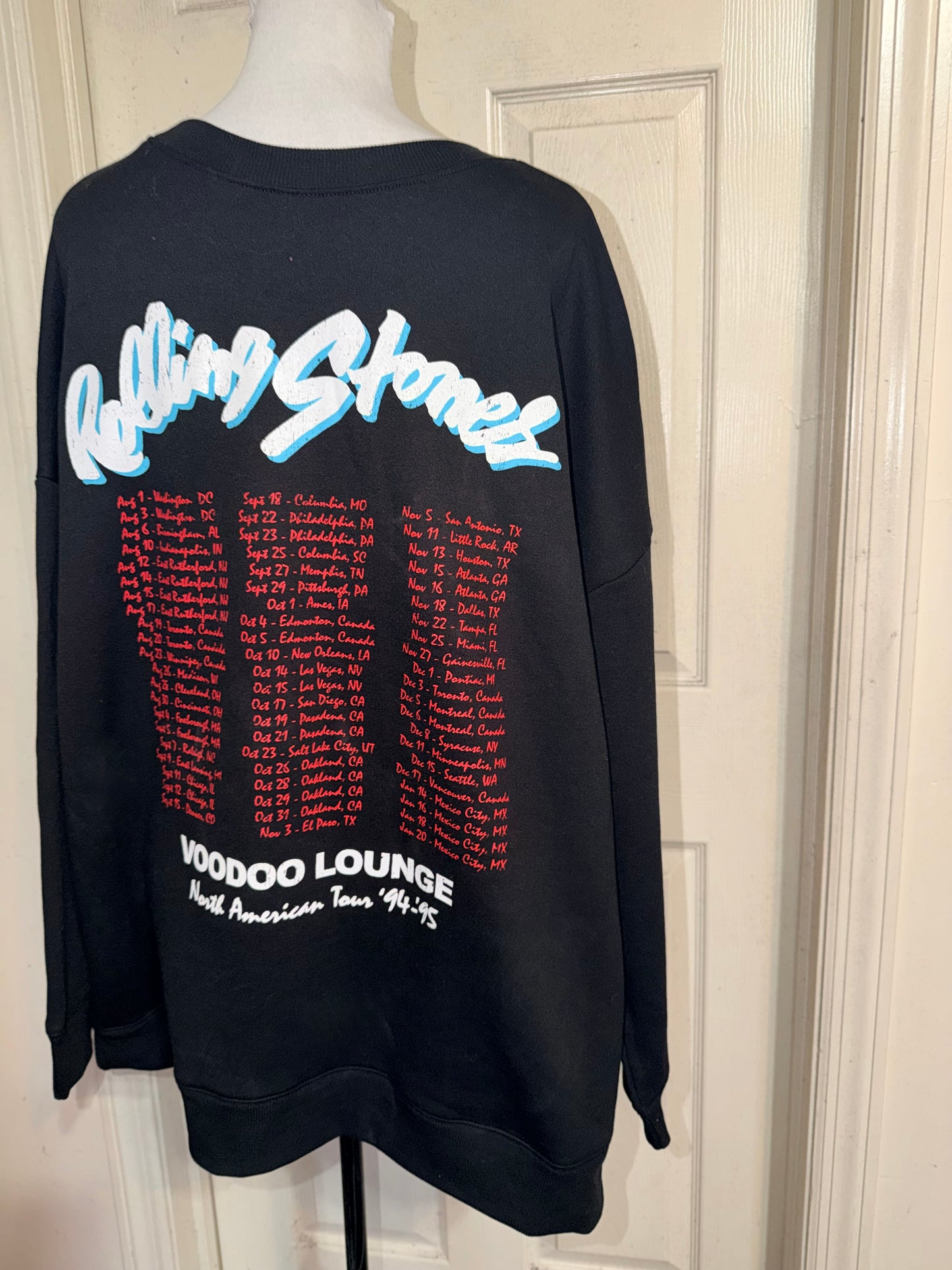 The Rolling Stones Double Sided Oversized Distressed Sweatshirt