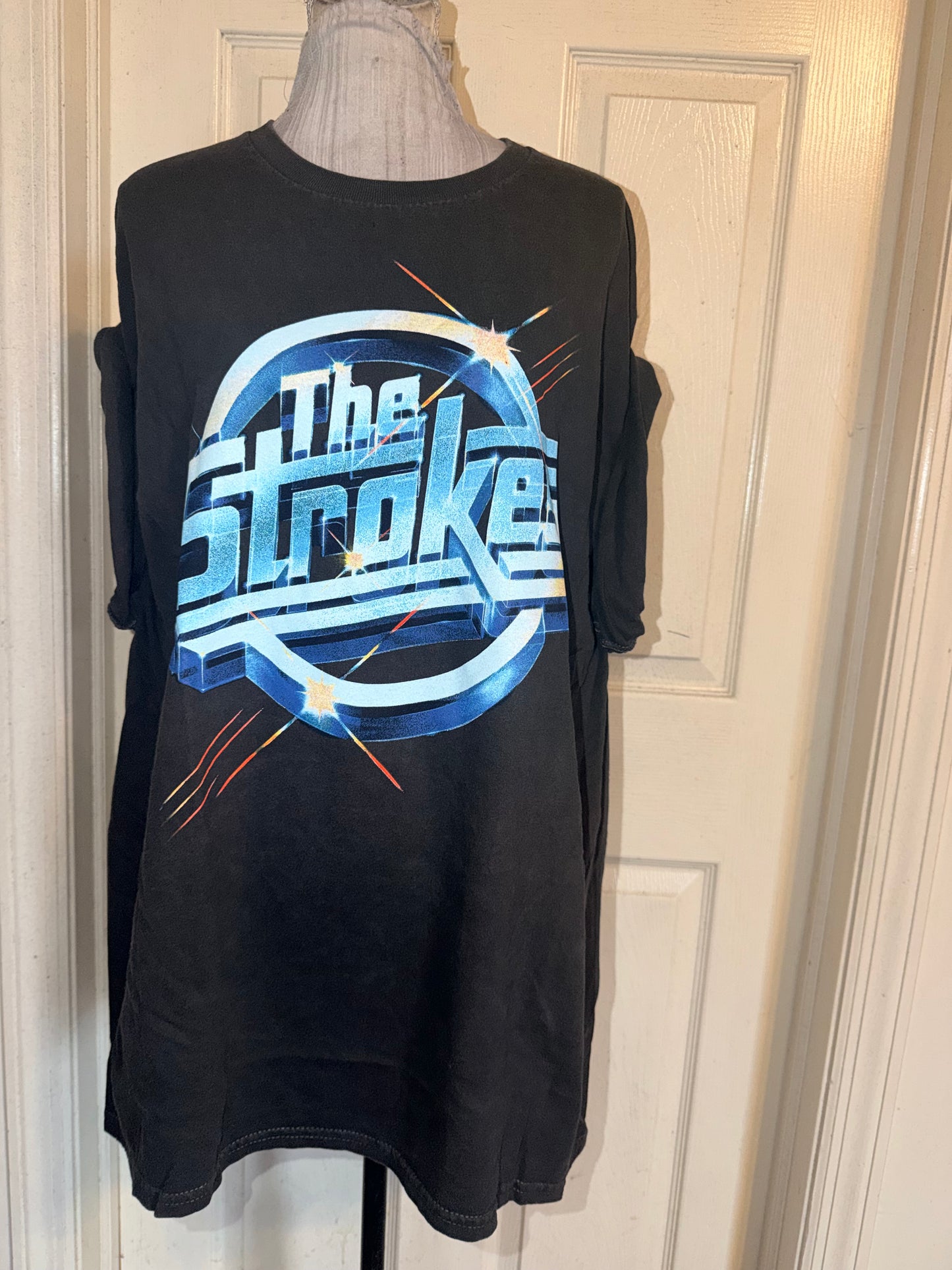 The Strokes Double Sided Oversized Distressed Tee