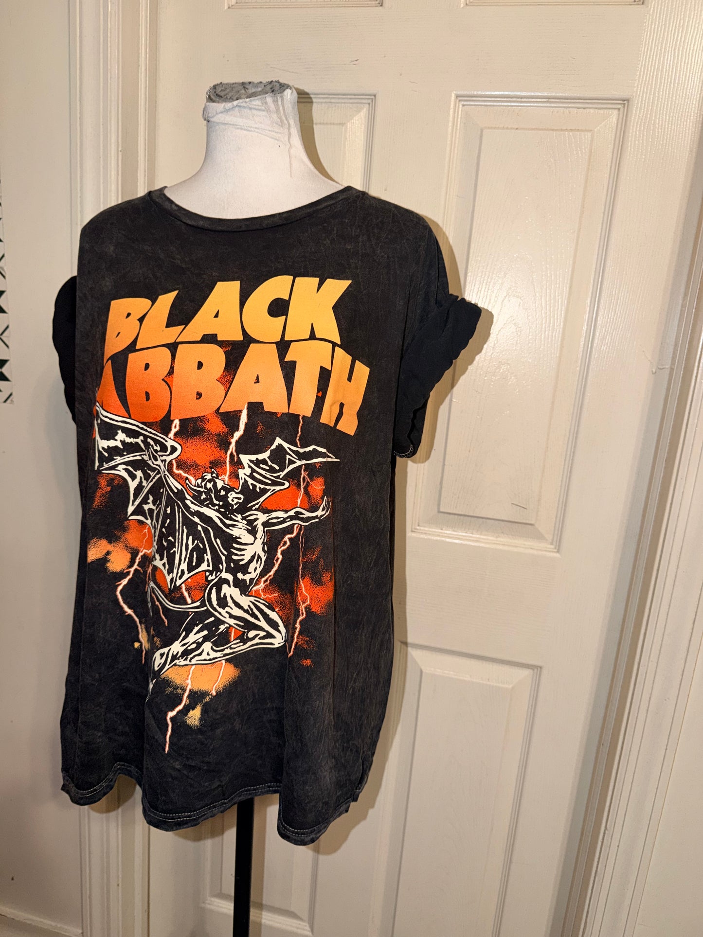 Black Sabbath Double Sided Oversized Distressed Tee