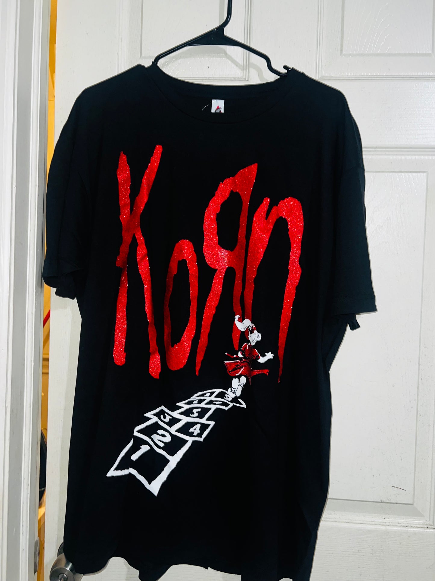 Korn Oversized Distressed Tee (Shimmery)