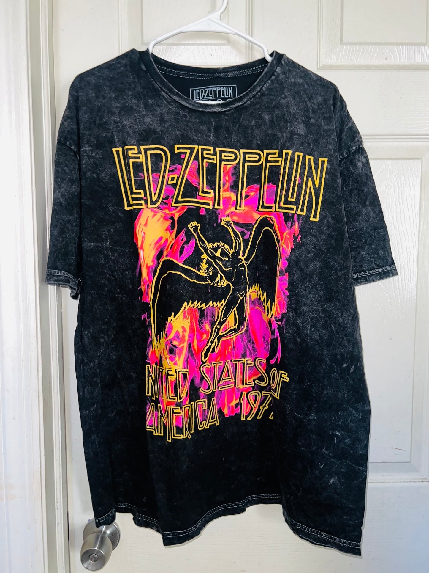 Led Zeppelin Mineral Wash Oversized Distressed Tee