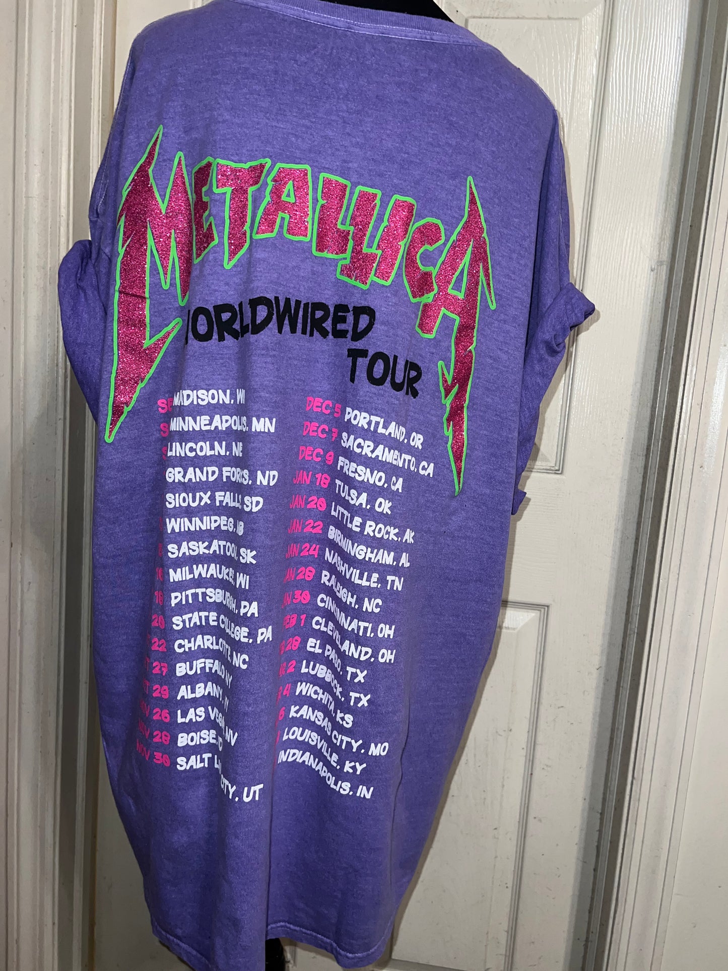 Metallica Oversized Double Sided Distressed Tee