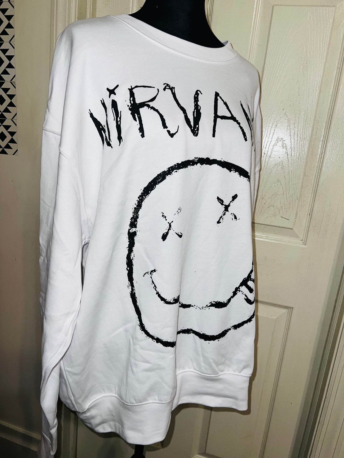 Nirvana Oversized Distressed Sweatshirt