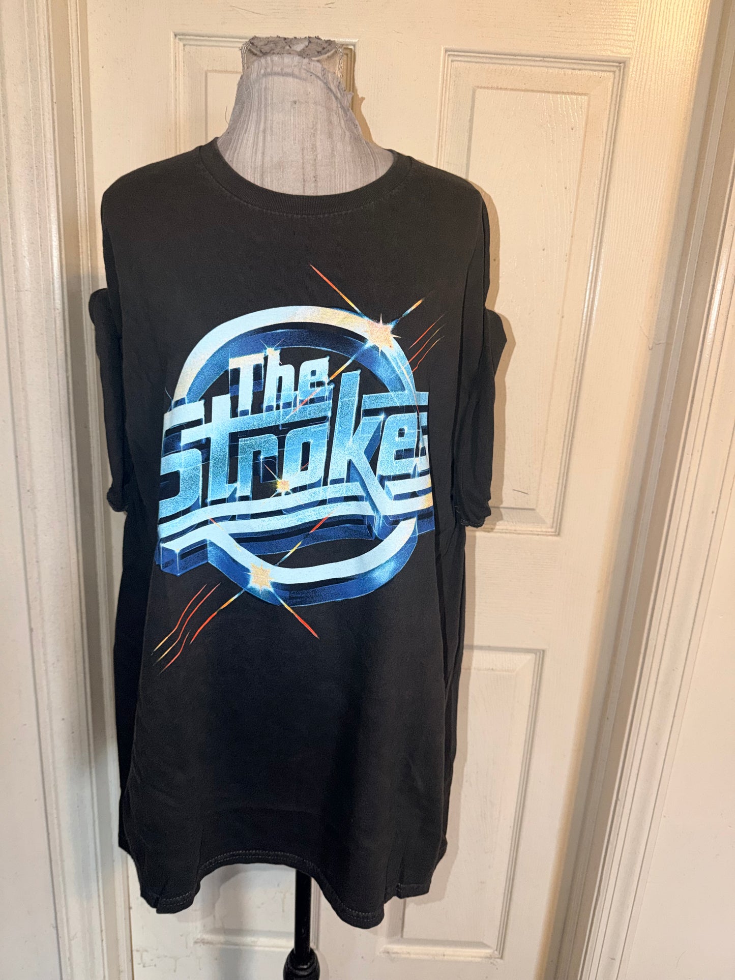 The Strokes Double Sided Oversized Distressed Tee