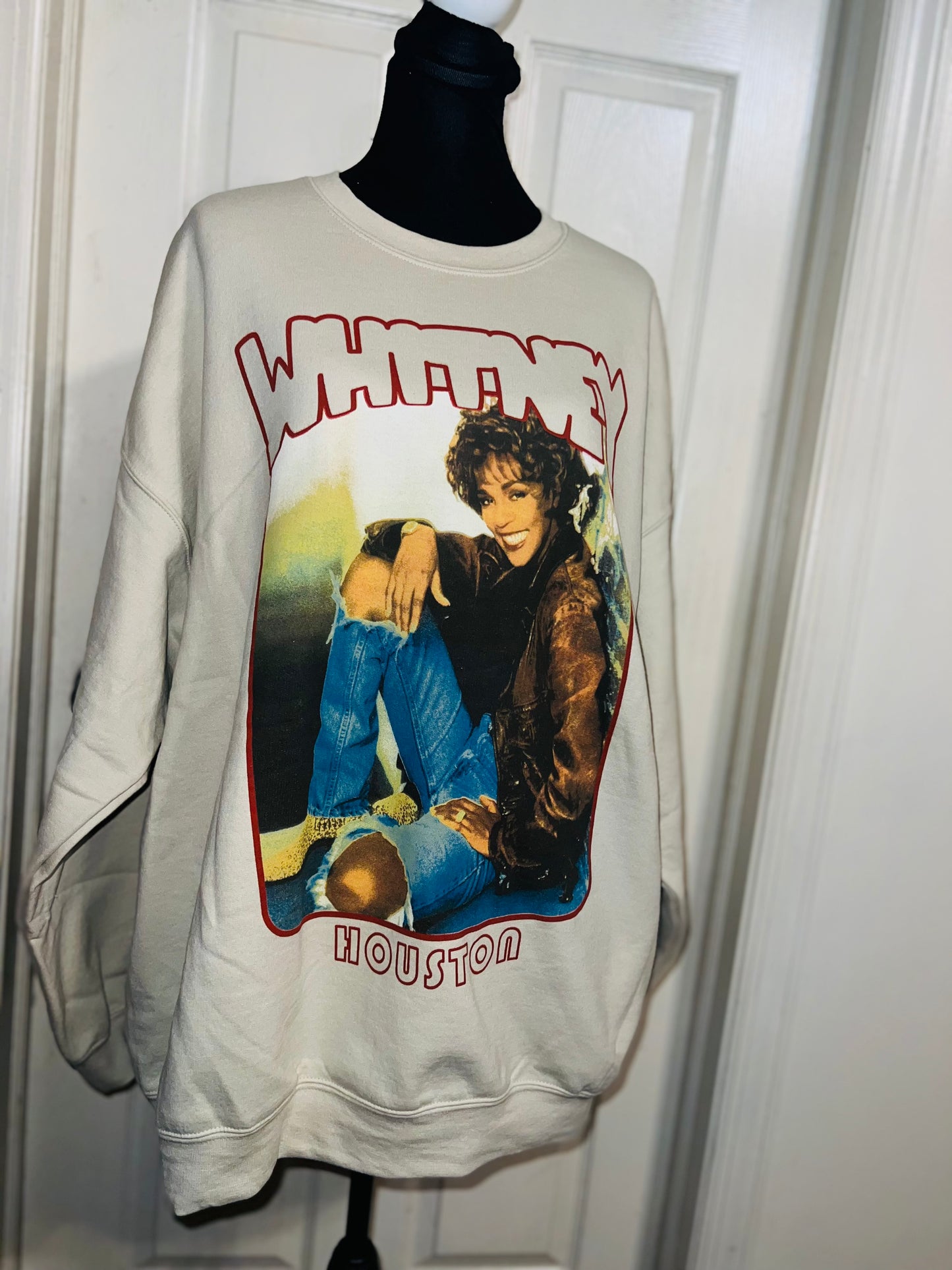 Whitney Houston Oversized Distressed Sweatshirt