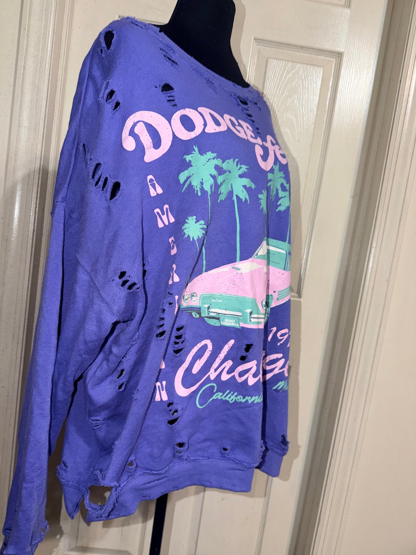 Dodge Challenger Oversize Distressed Sweatshirt