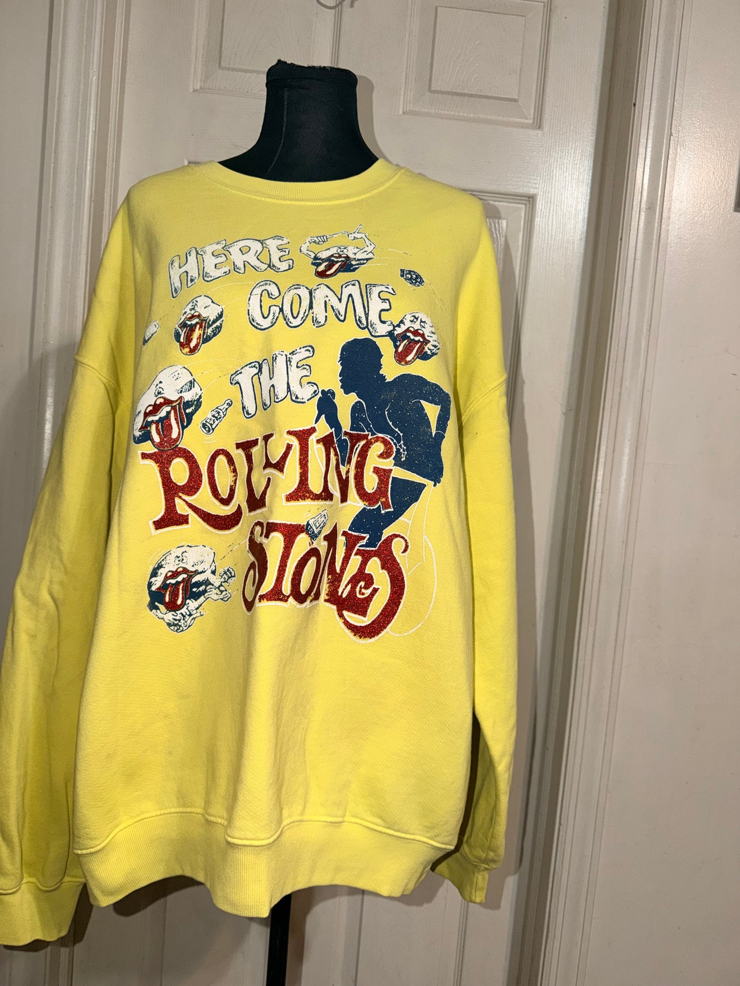 The Rolling Stones Oversized Distressed Sweatshirt