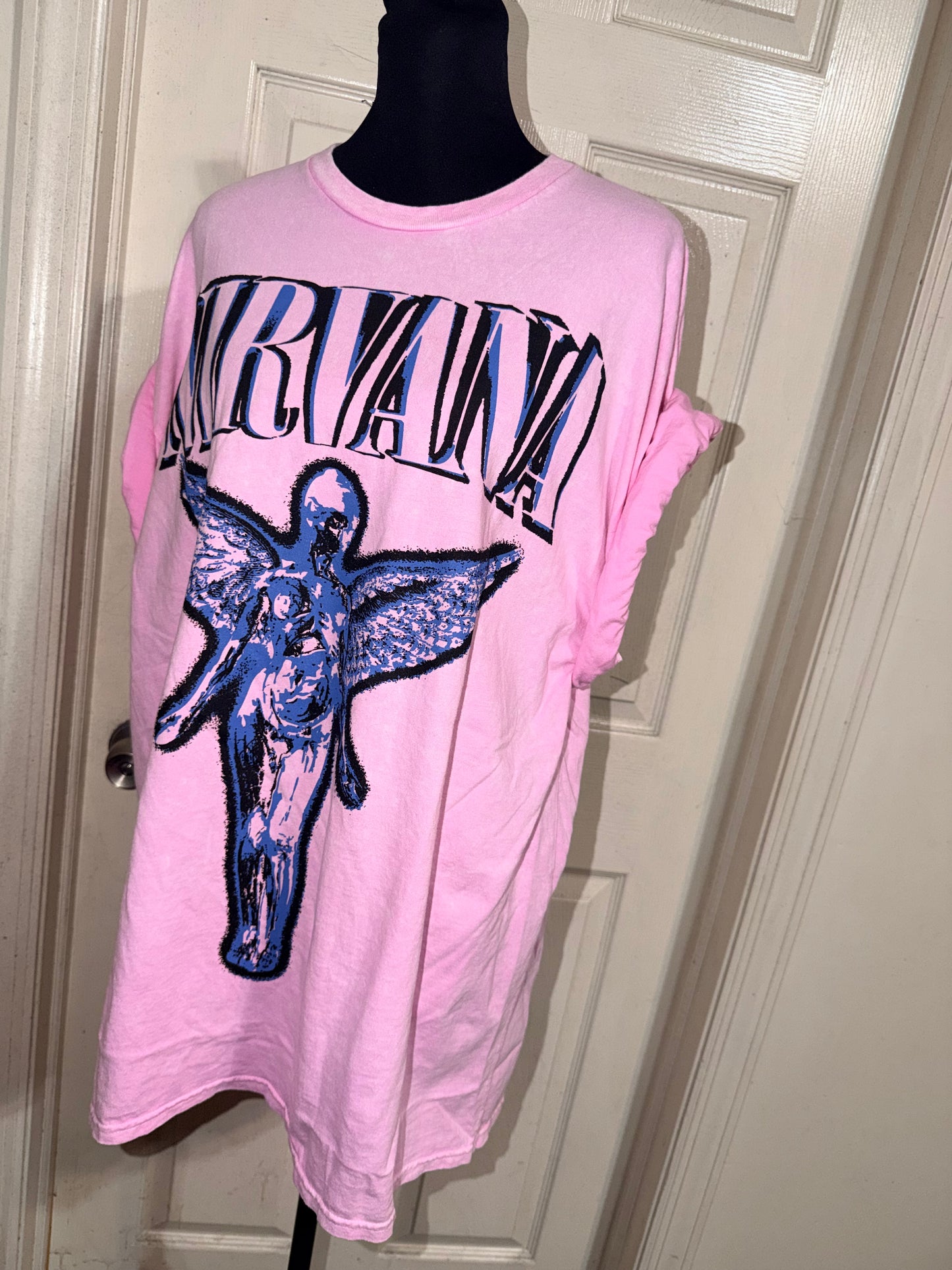 Nirvana Double Sided Oversized Distressed Tee