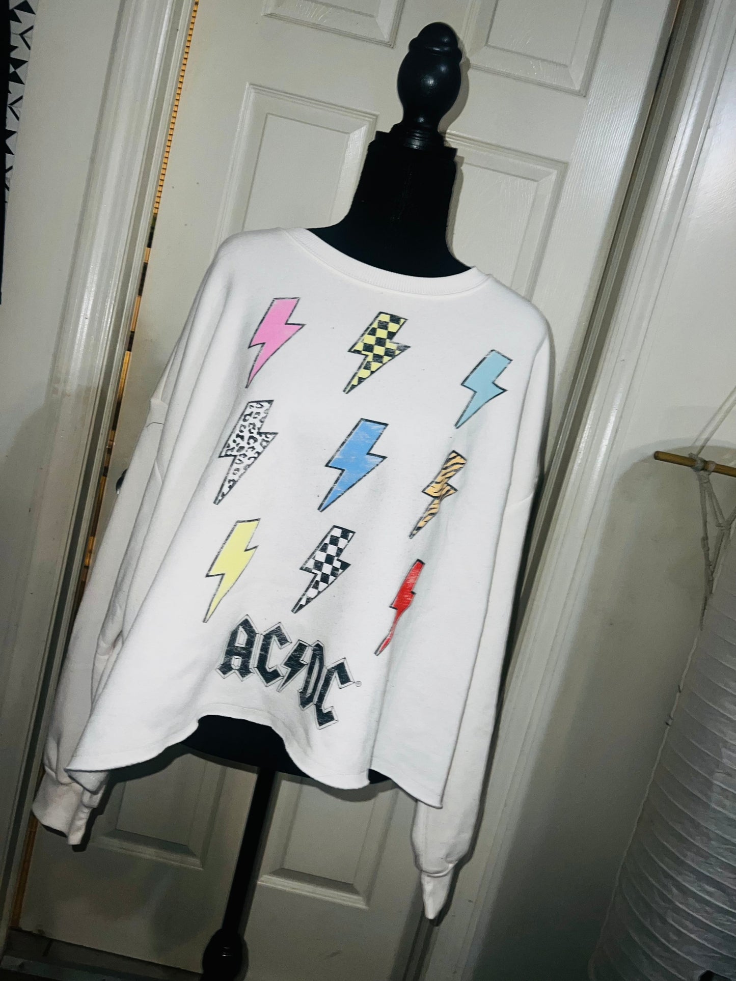 AC/DC Oversized Cropped Sweatshirt