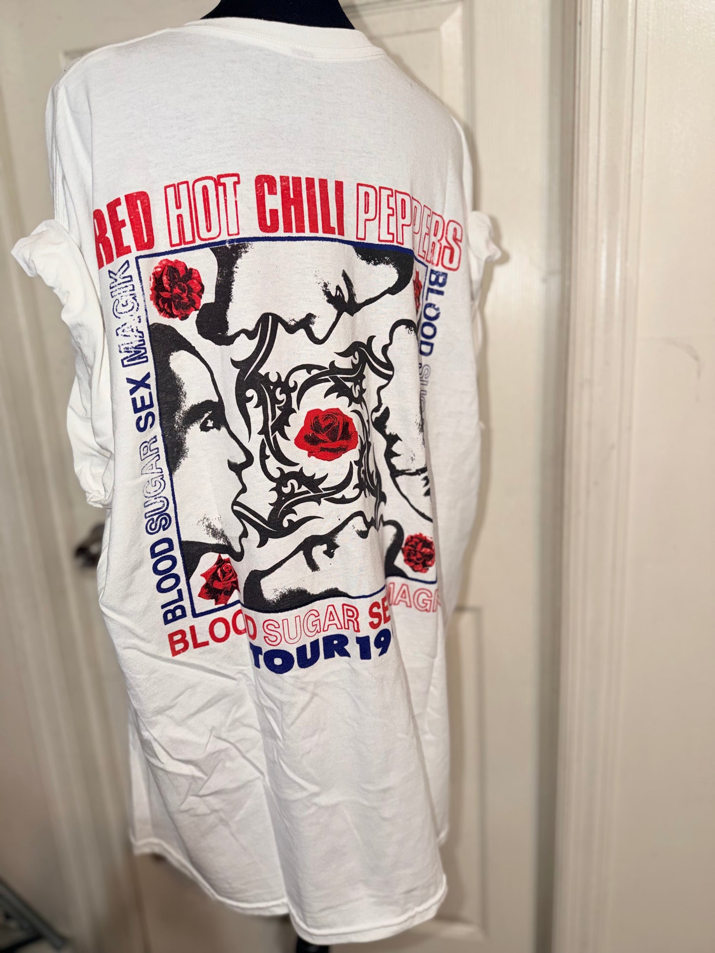 Red Hot Chili Peppers Double Sided Oversized Distressed Tee