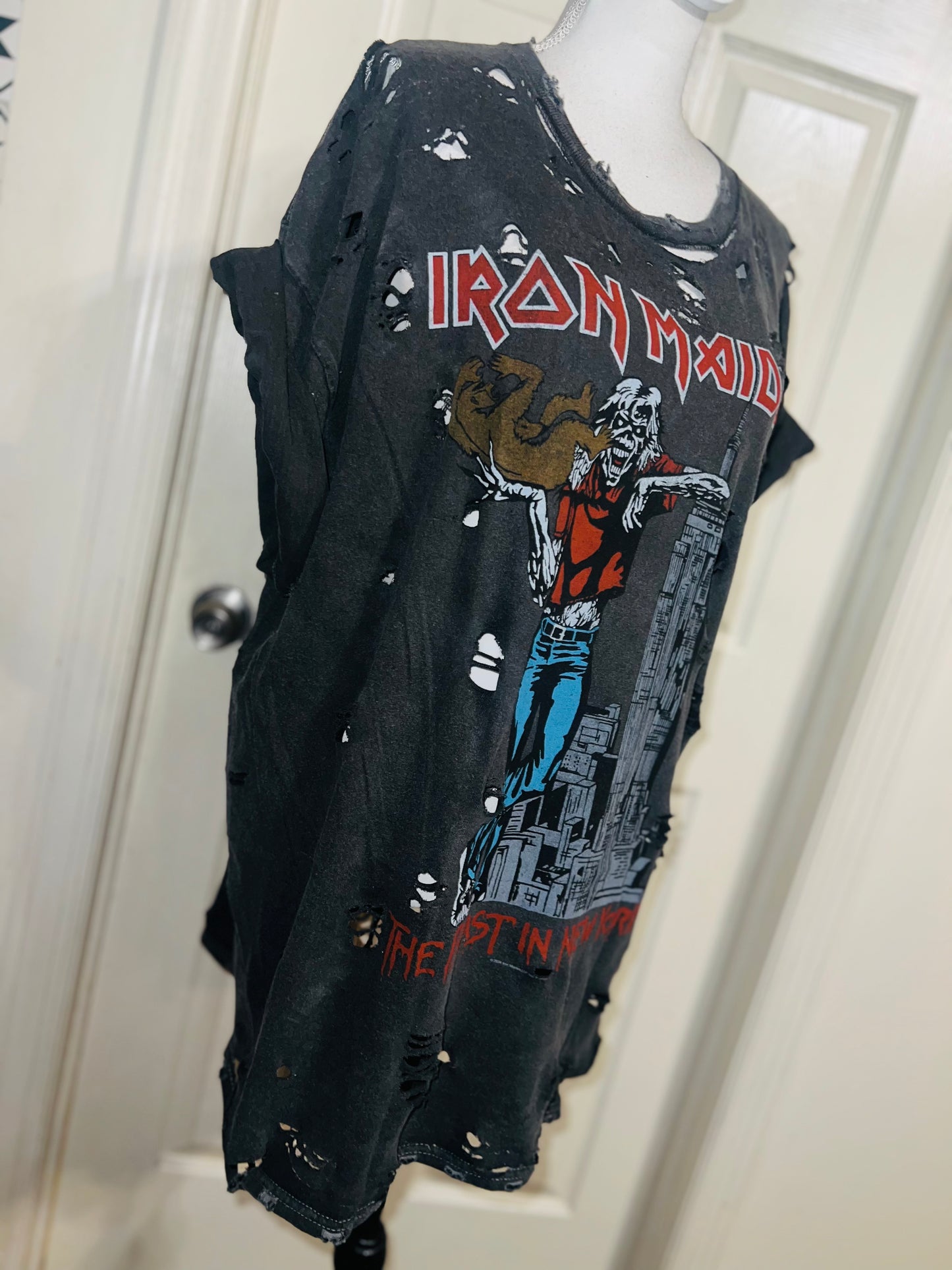 Iron Maiden Double Sided Oversized Distressed Tee