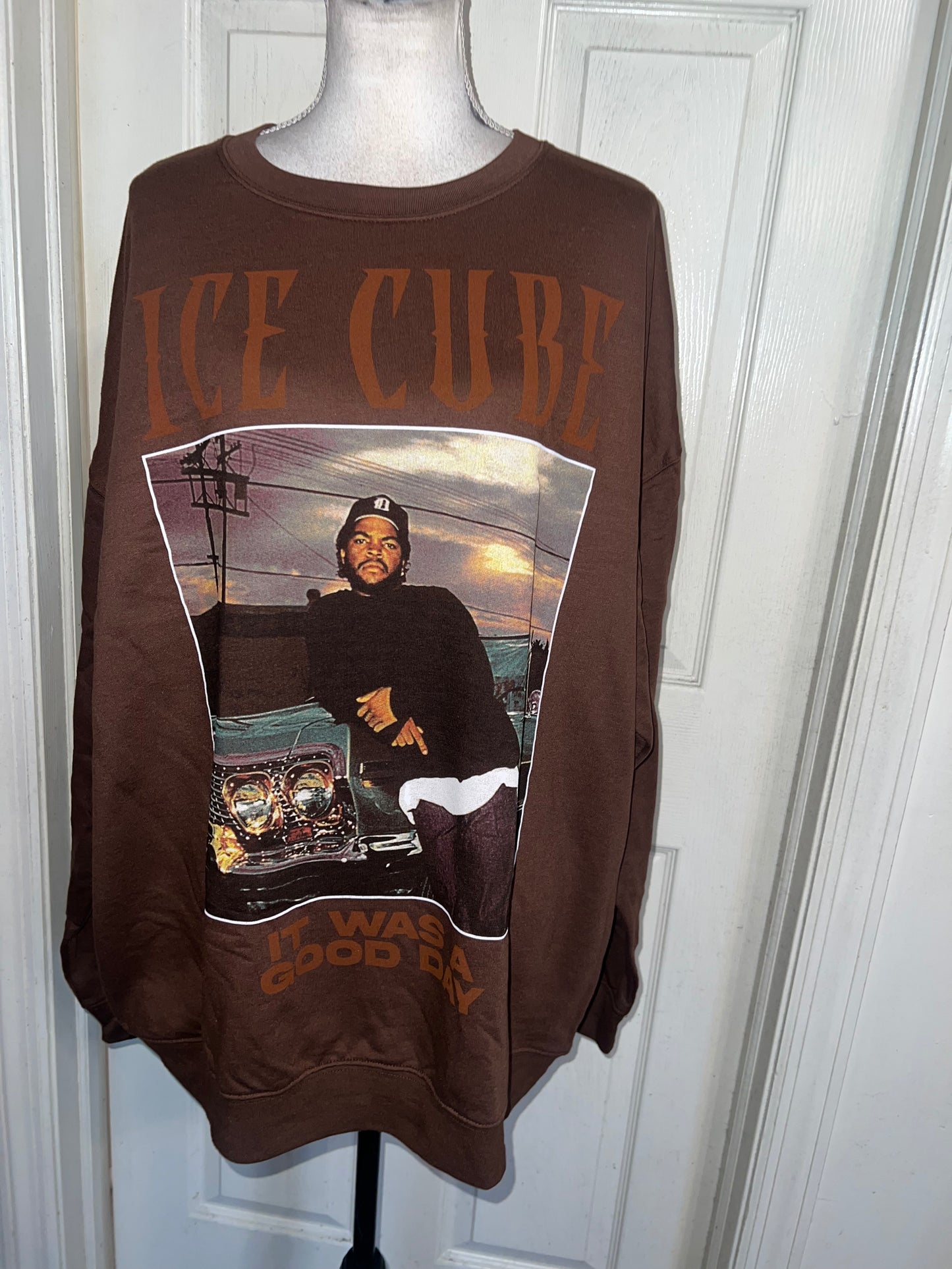 Ice Cube Oversized Distressed Sweatshirt