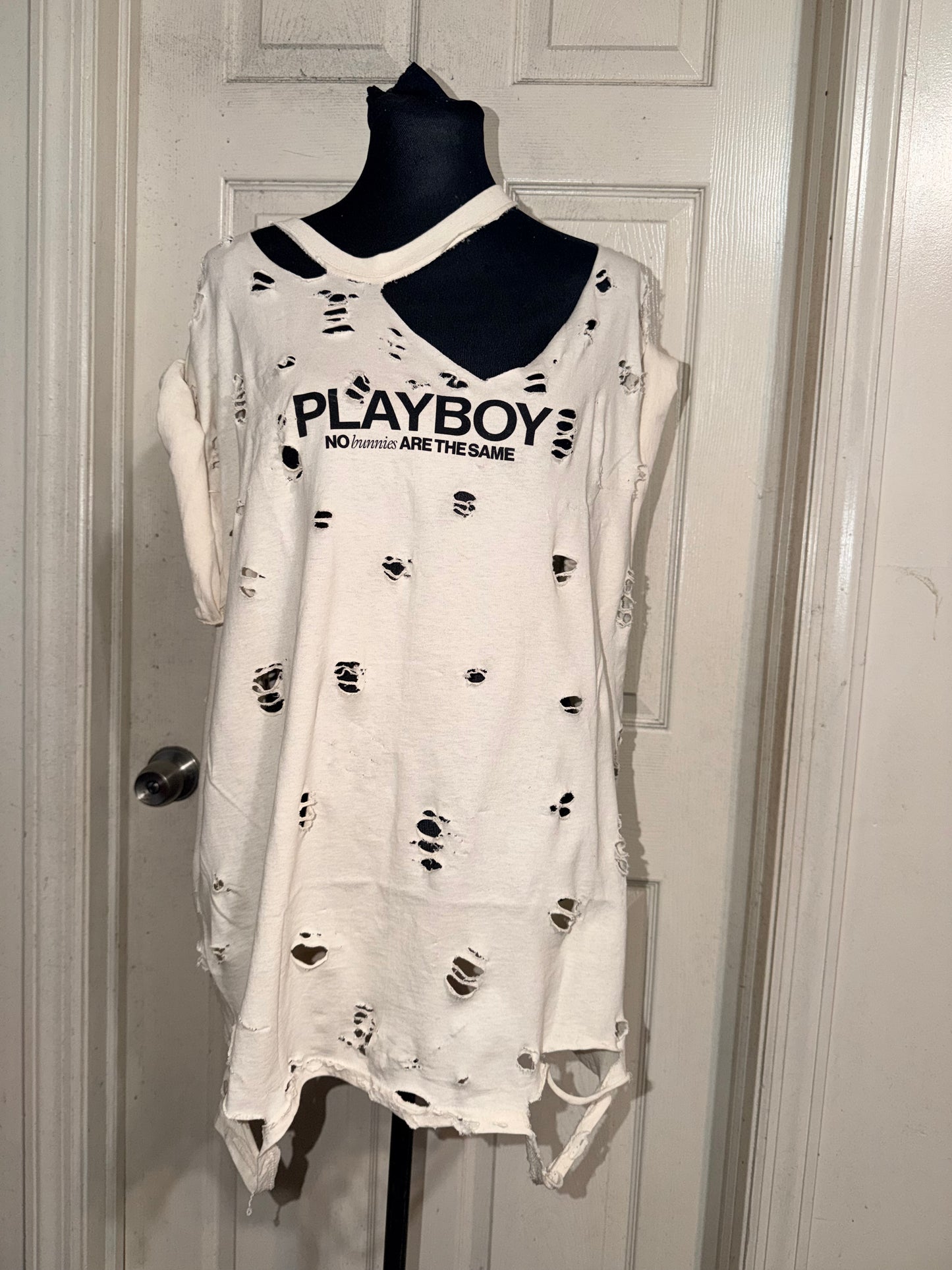 Playboy Double Sided Oversized Distressed Tee