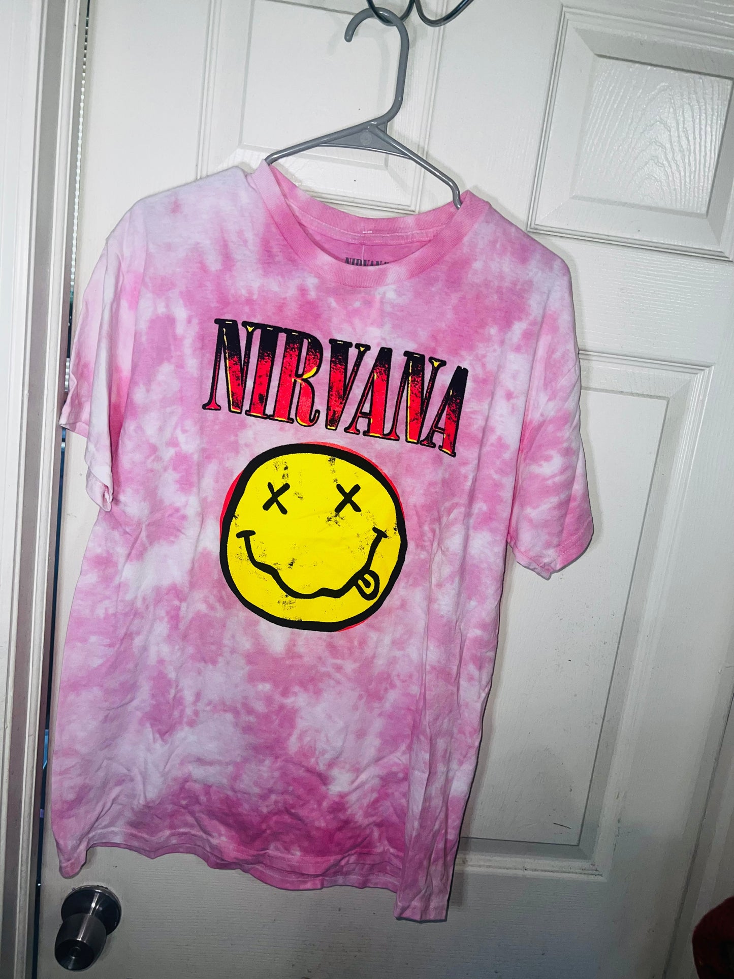 Nirvana Tie Dye Oversized Distressed Tee