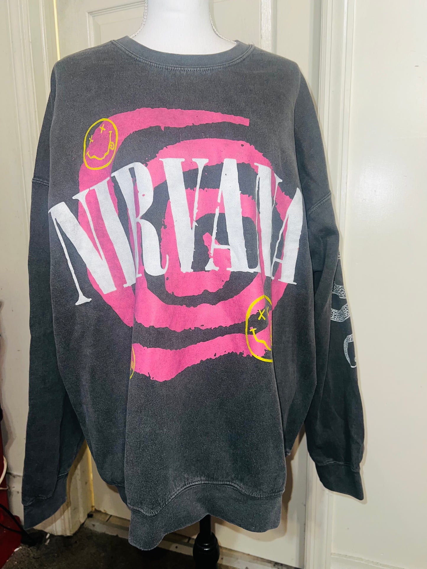 Nirvana Double Sides Oversized Distressed Sweatshirt