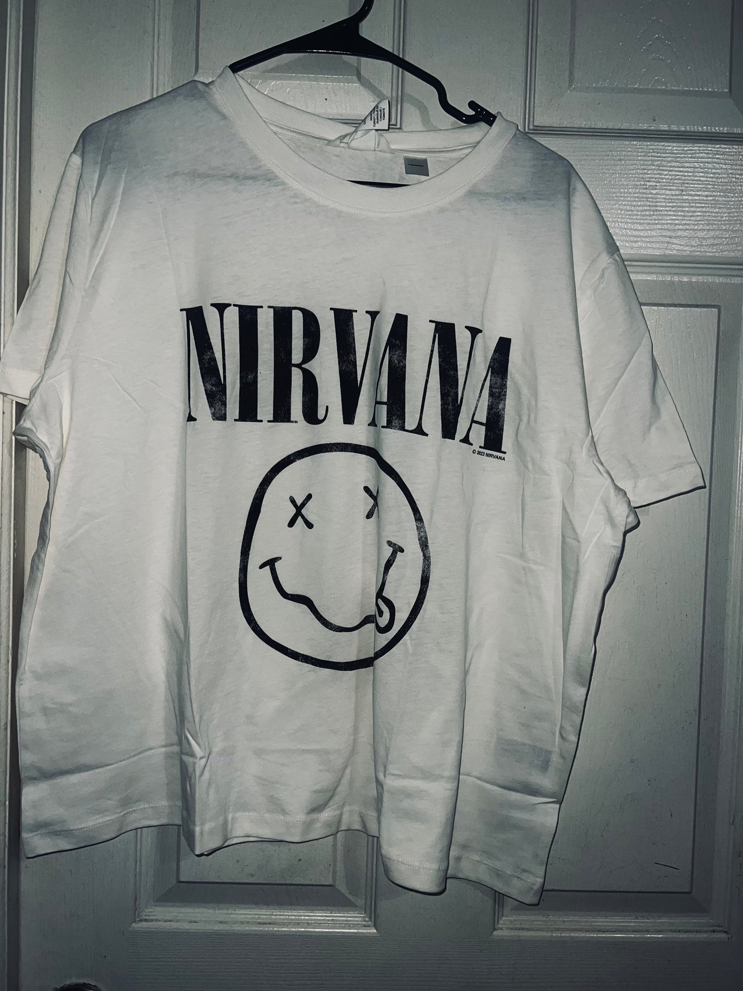 Nirvana Off White Distressed Tee