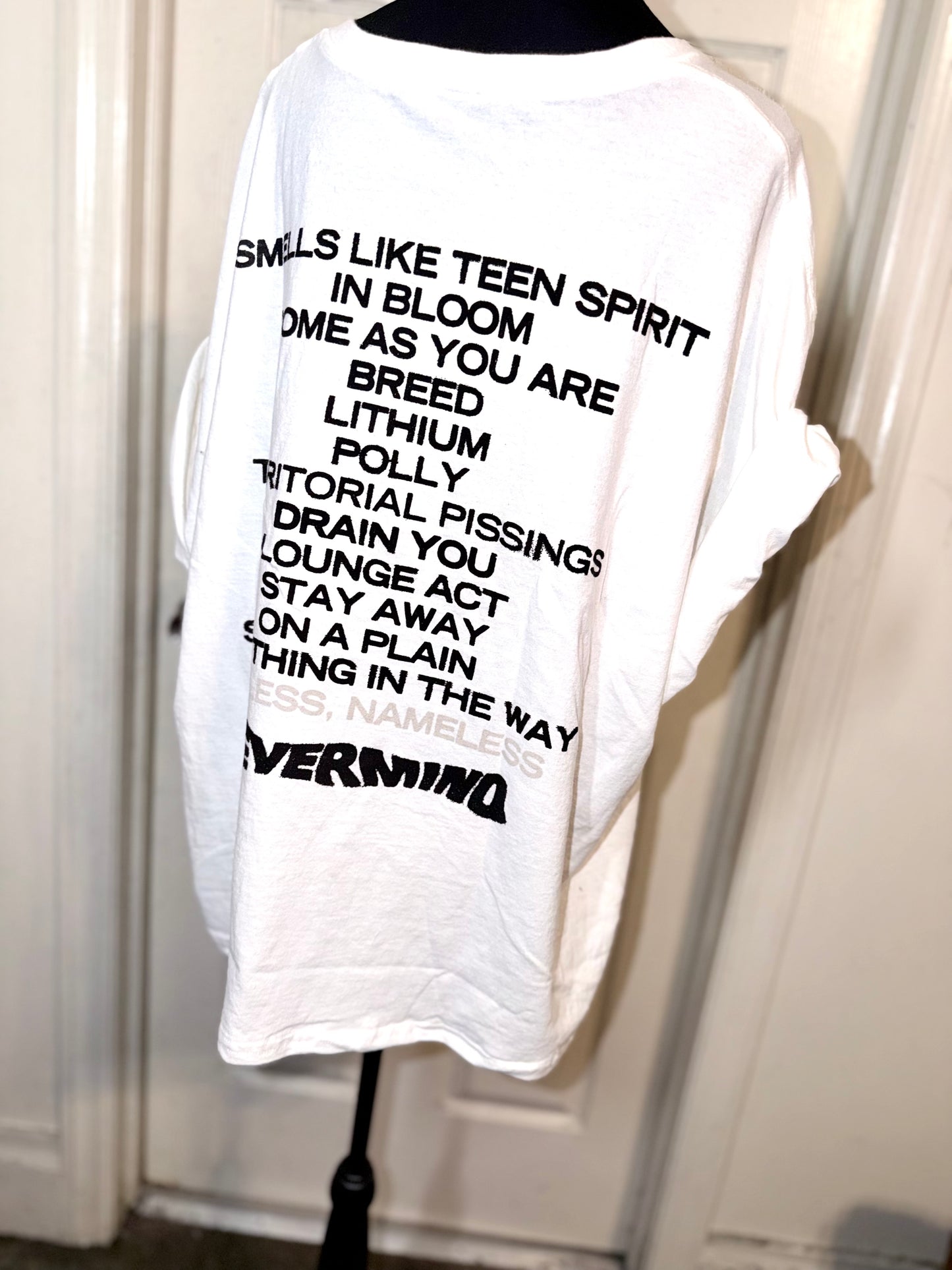 Nirvana Double Sided Oversized Distressed Tee