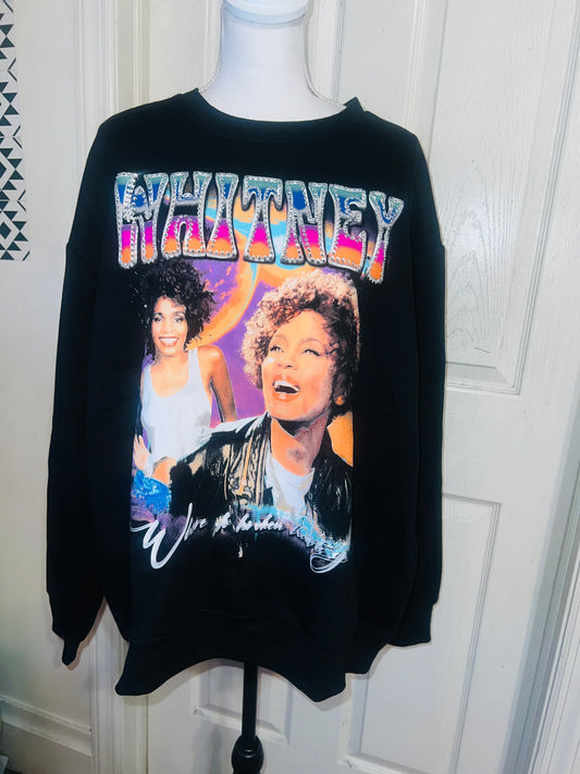 Whitney Houston Oversized Distressed Sweatshirt