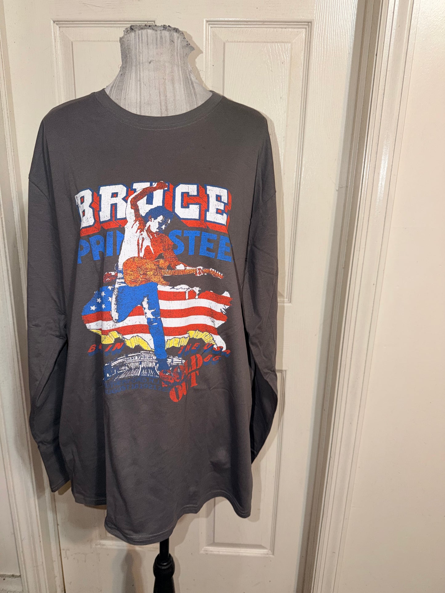 Bruce Springsteen Oversized Distressed Long Sleeve Tee