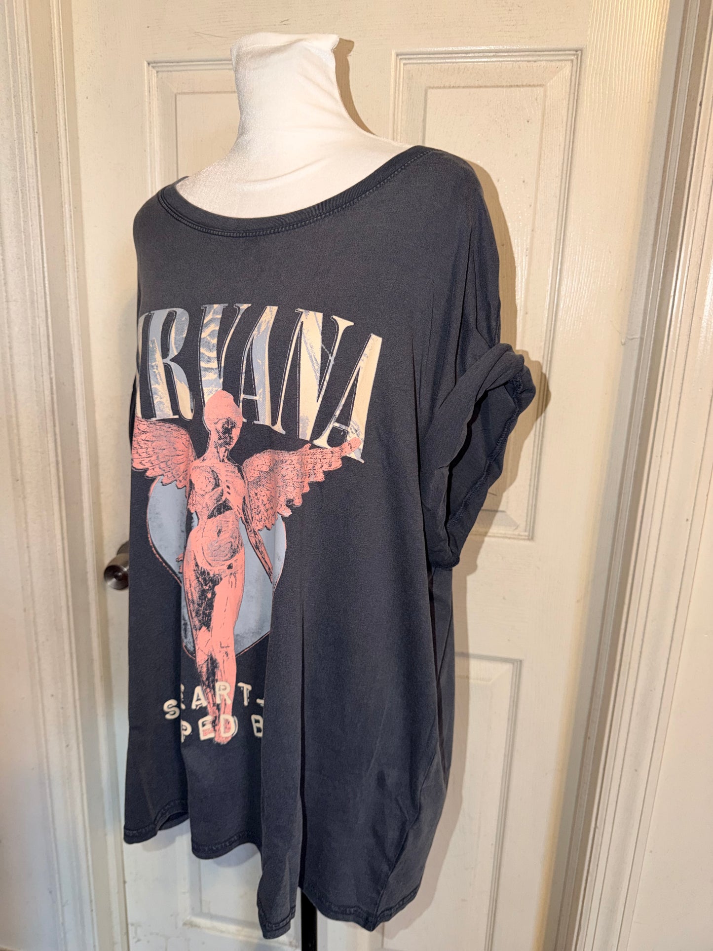 Nirvana Oversized Distressed Tee