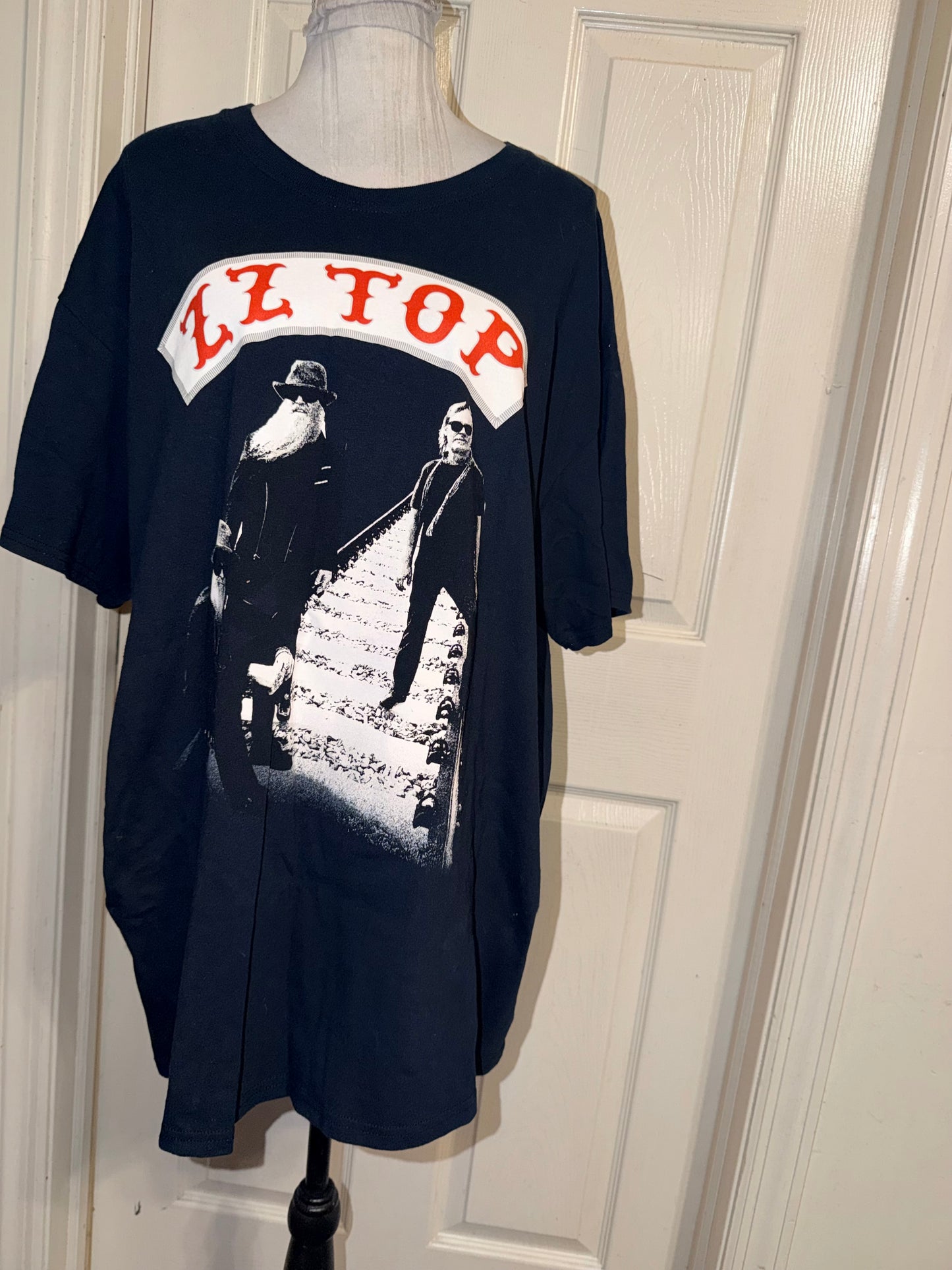 ZZ Top Double Sided Oversized Distressed Tee