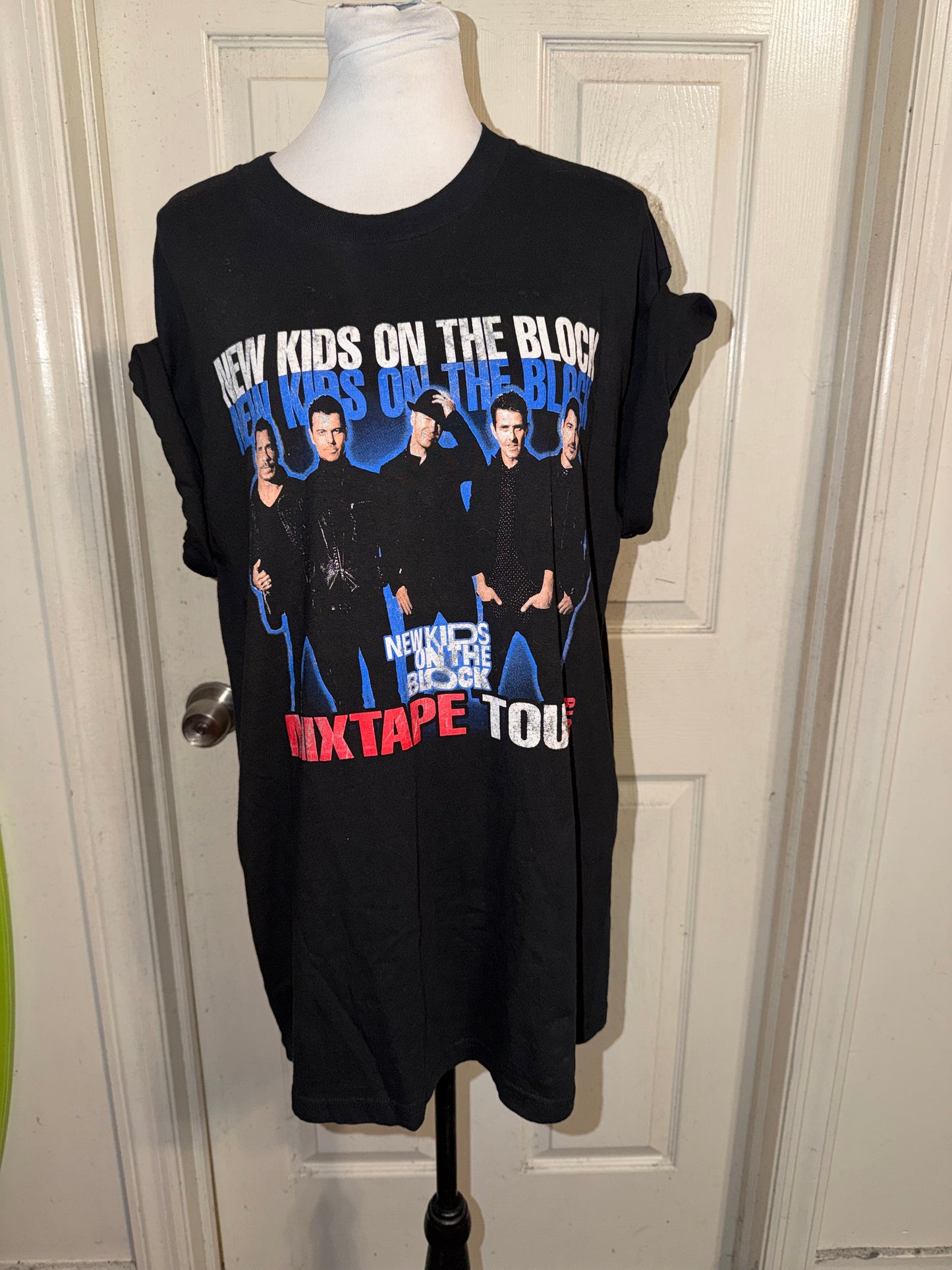 New Kids on the Block Double Sided Oversized Distressed Tee