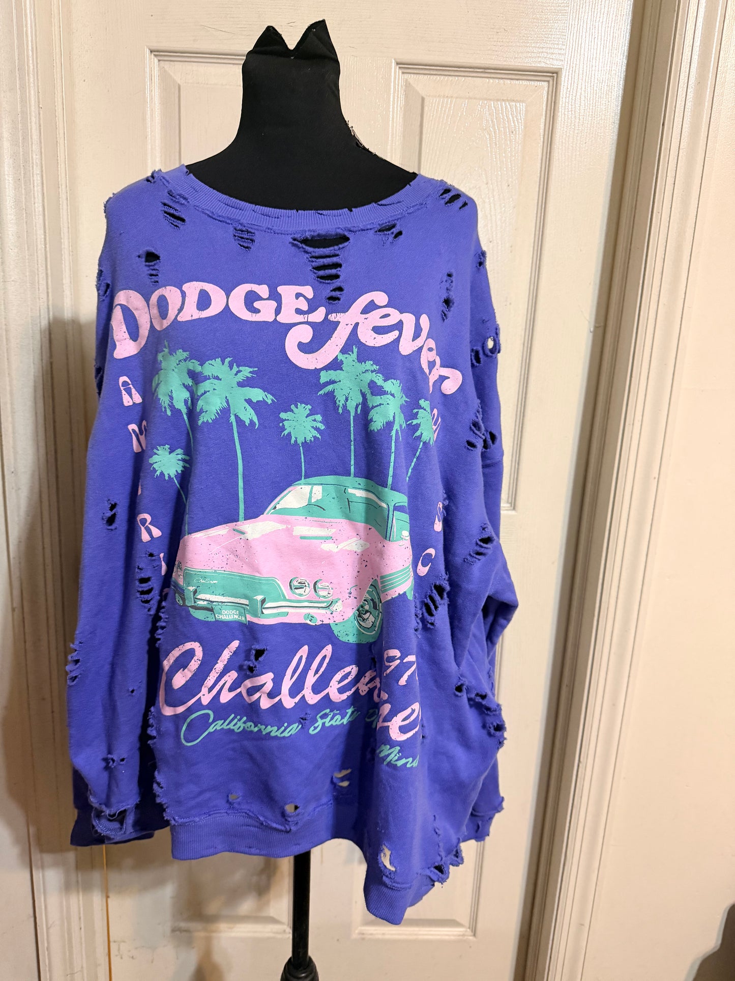 Dodge Challenger Oversize Distressed Sweatshirt
