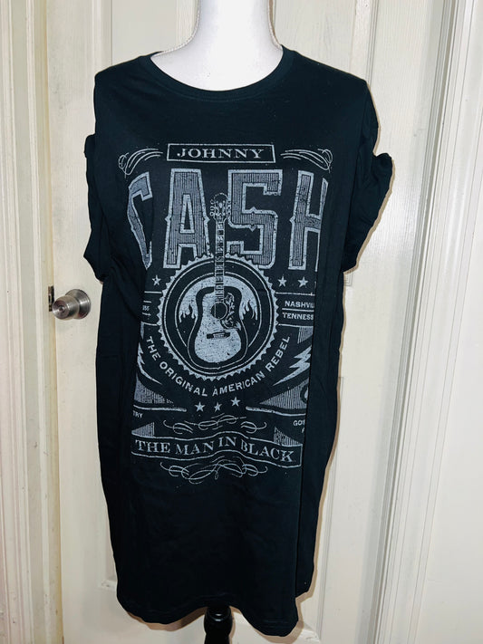 Johnny Cash Distressed Oversized Tee