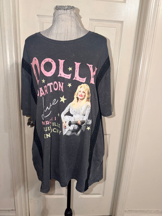 Dolly Parton Double Sided Oversized Distressed Tee