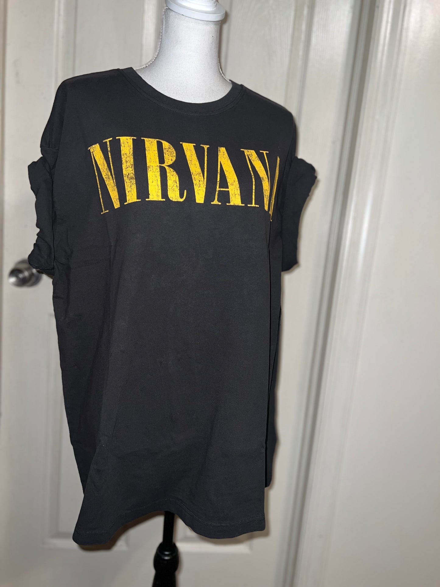 Nirvana Double Sided Oversized Distressed Tee