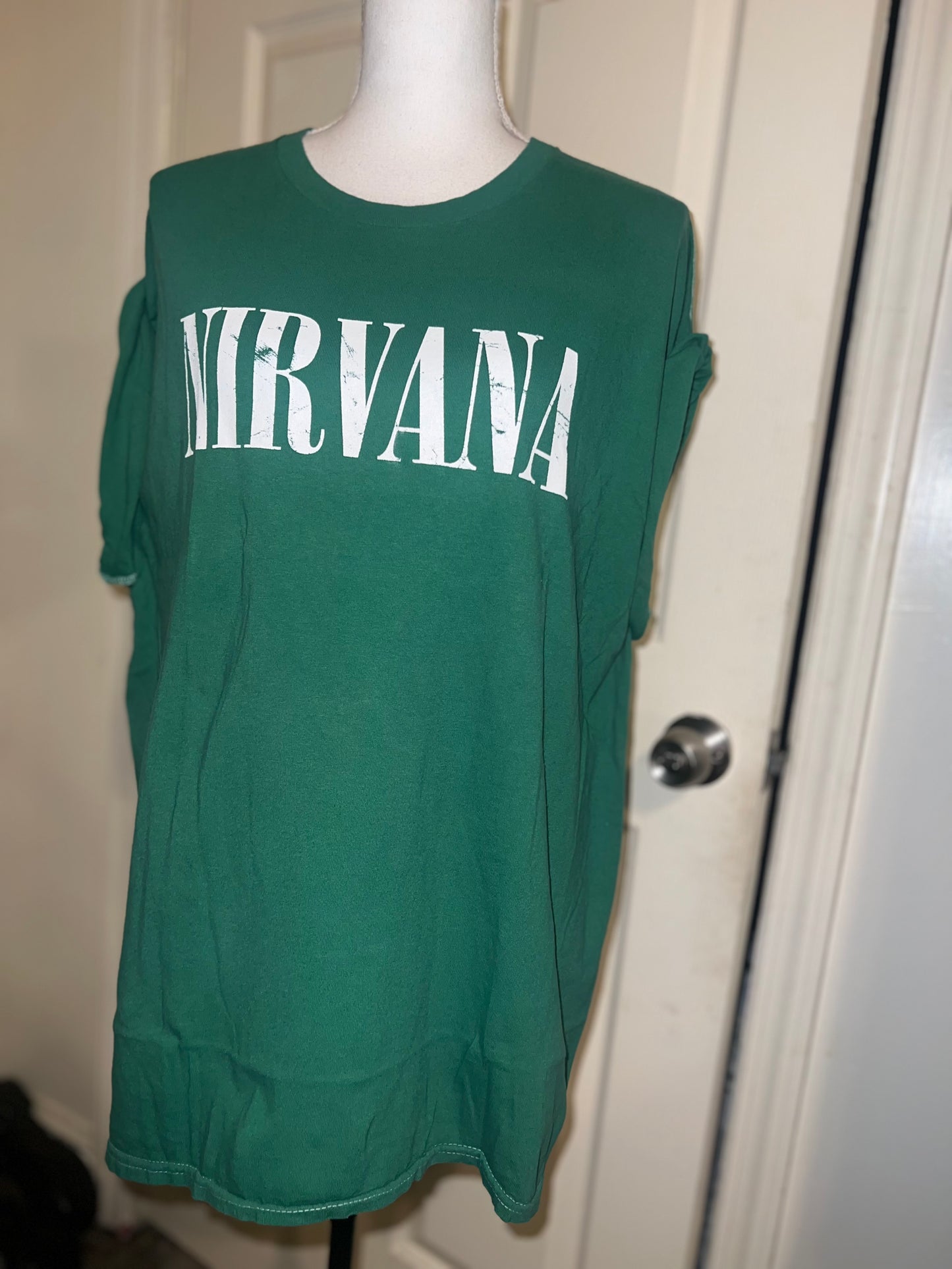 Nirvana Double Sided Oversized Distressed Tee