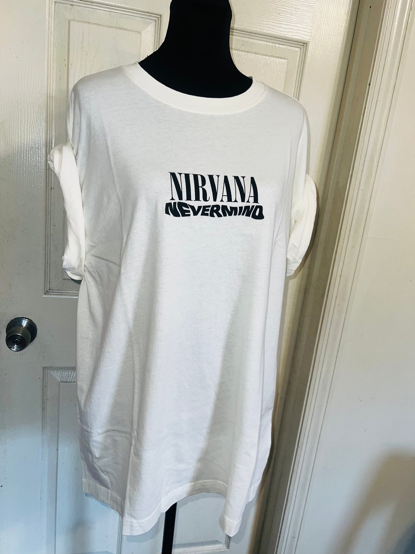Nirvana Double Sided Oversized Distressed Tee