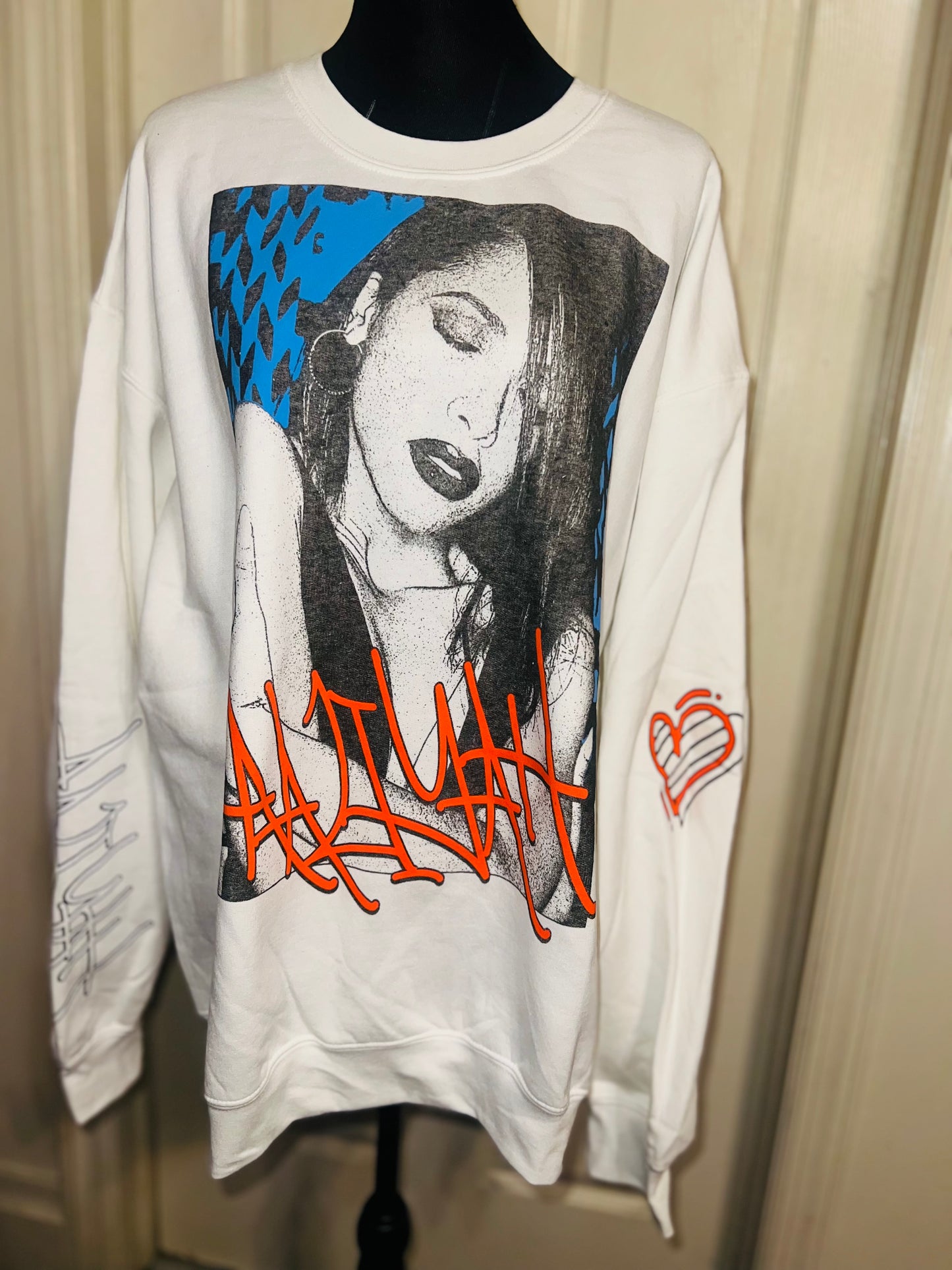 Aaliyah Oversized Distressed Sweatshirt