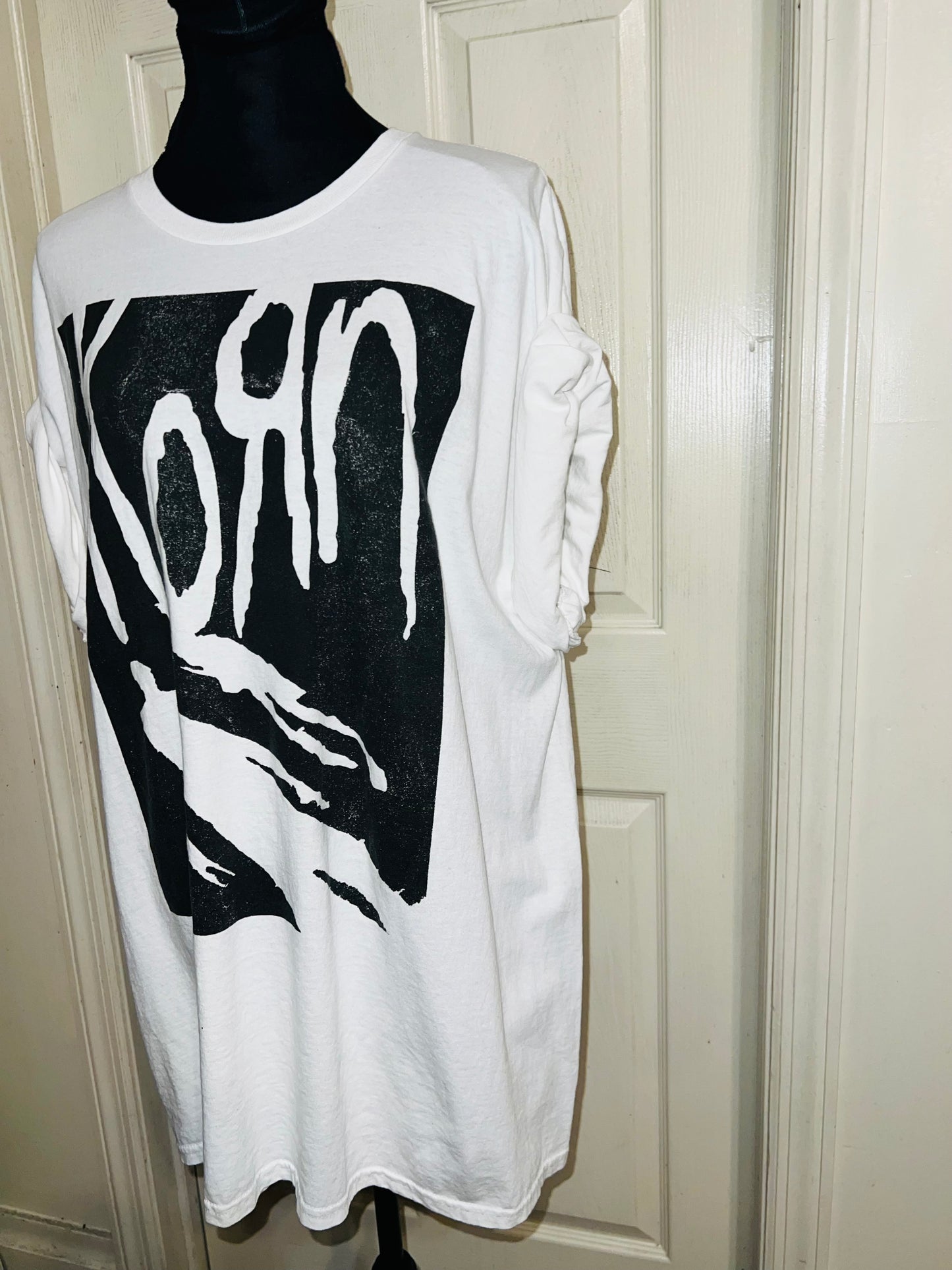 Korn Oversized Distressed T-Shirt