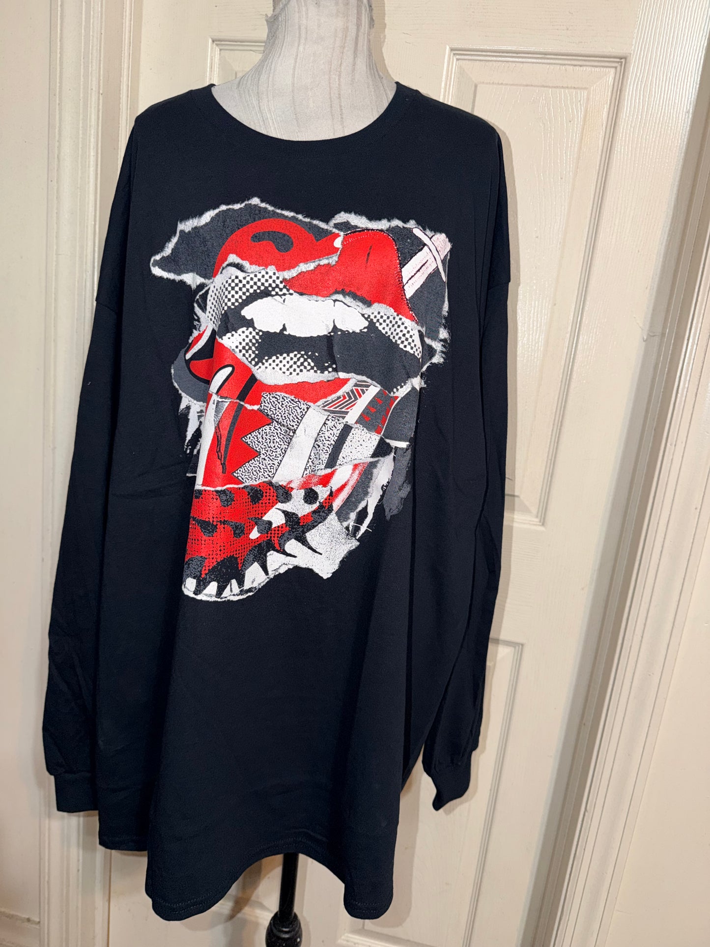 The Rolling Stones Oversized Distressed Long Sleeve Tee