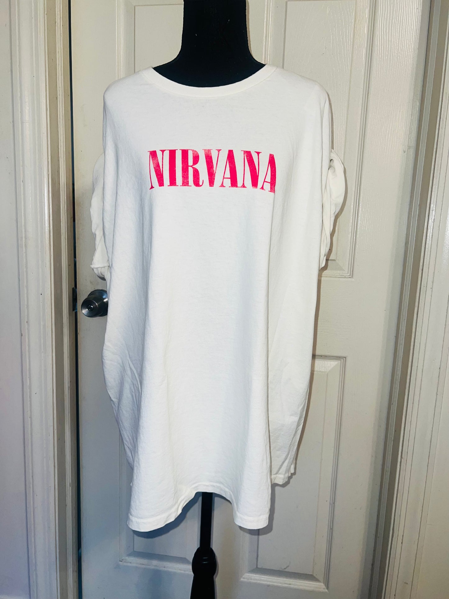 Nirvana Double Sided Oversized Distressed Tee