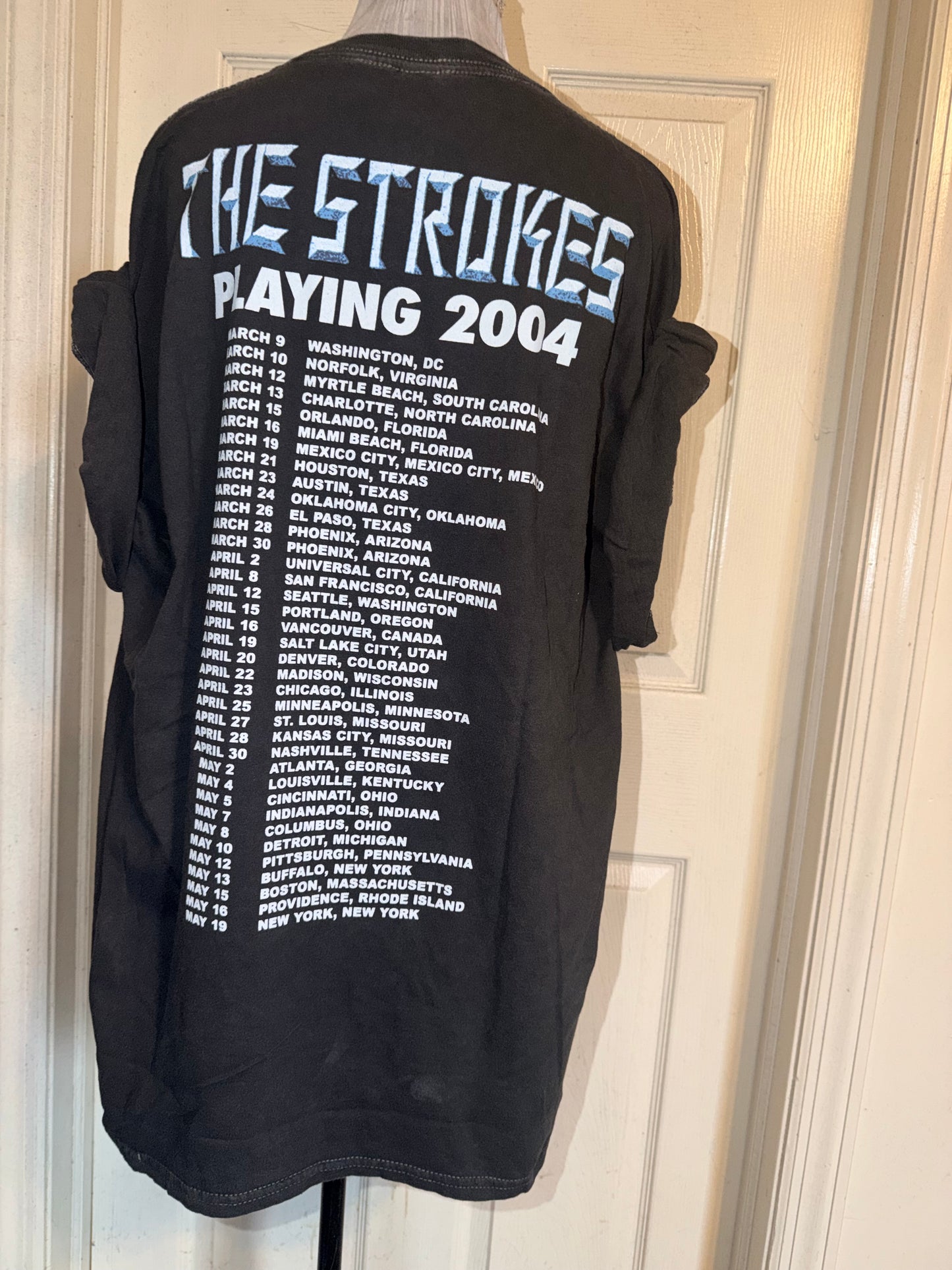 The Strokes Double Sided Oversized Distressed Tee