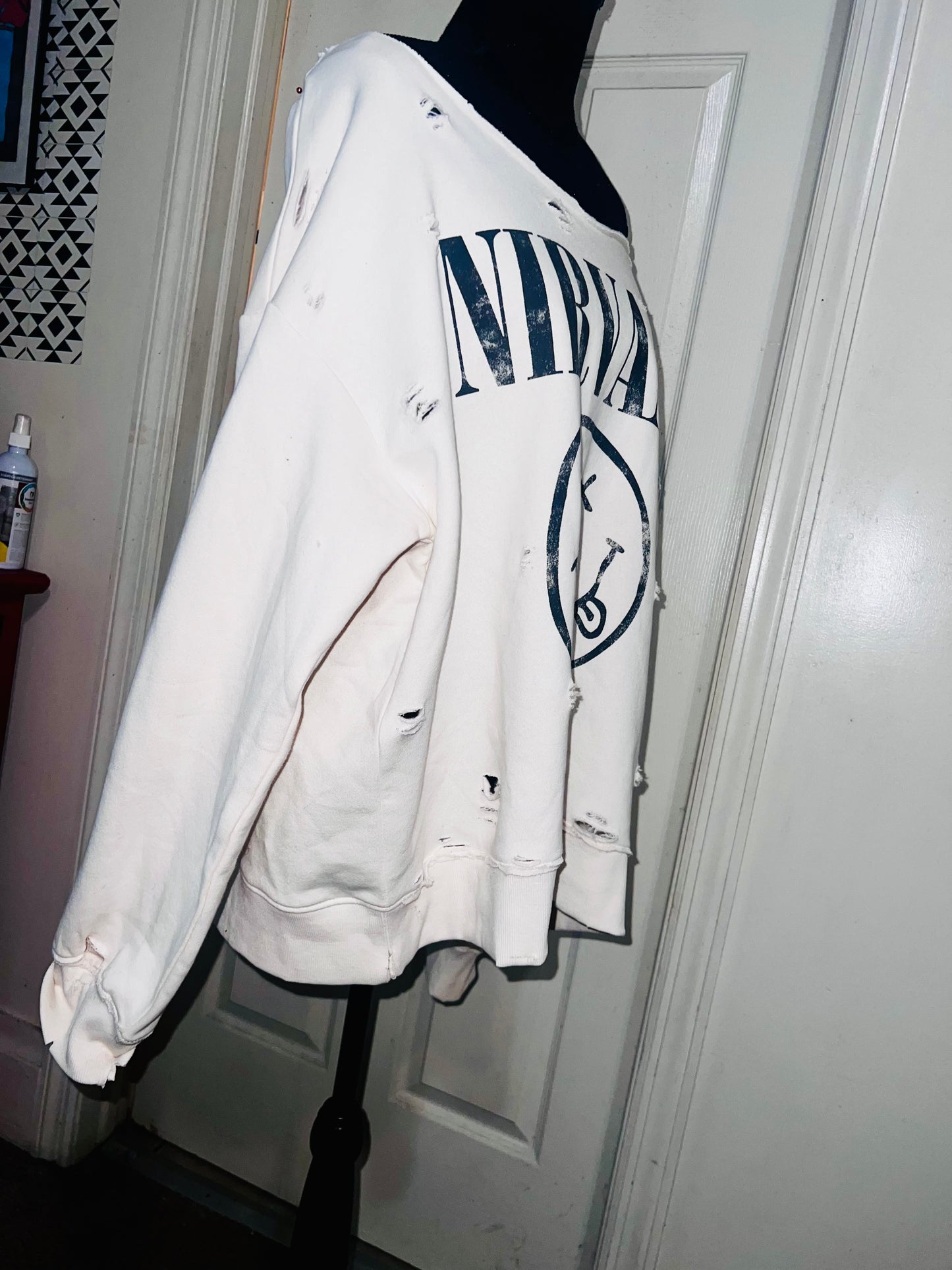 Nirvana Oversized Cream Sweatshirt