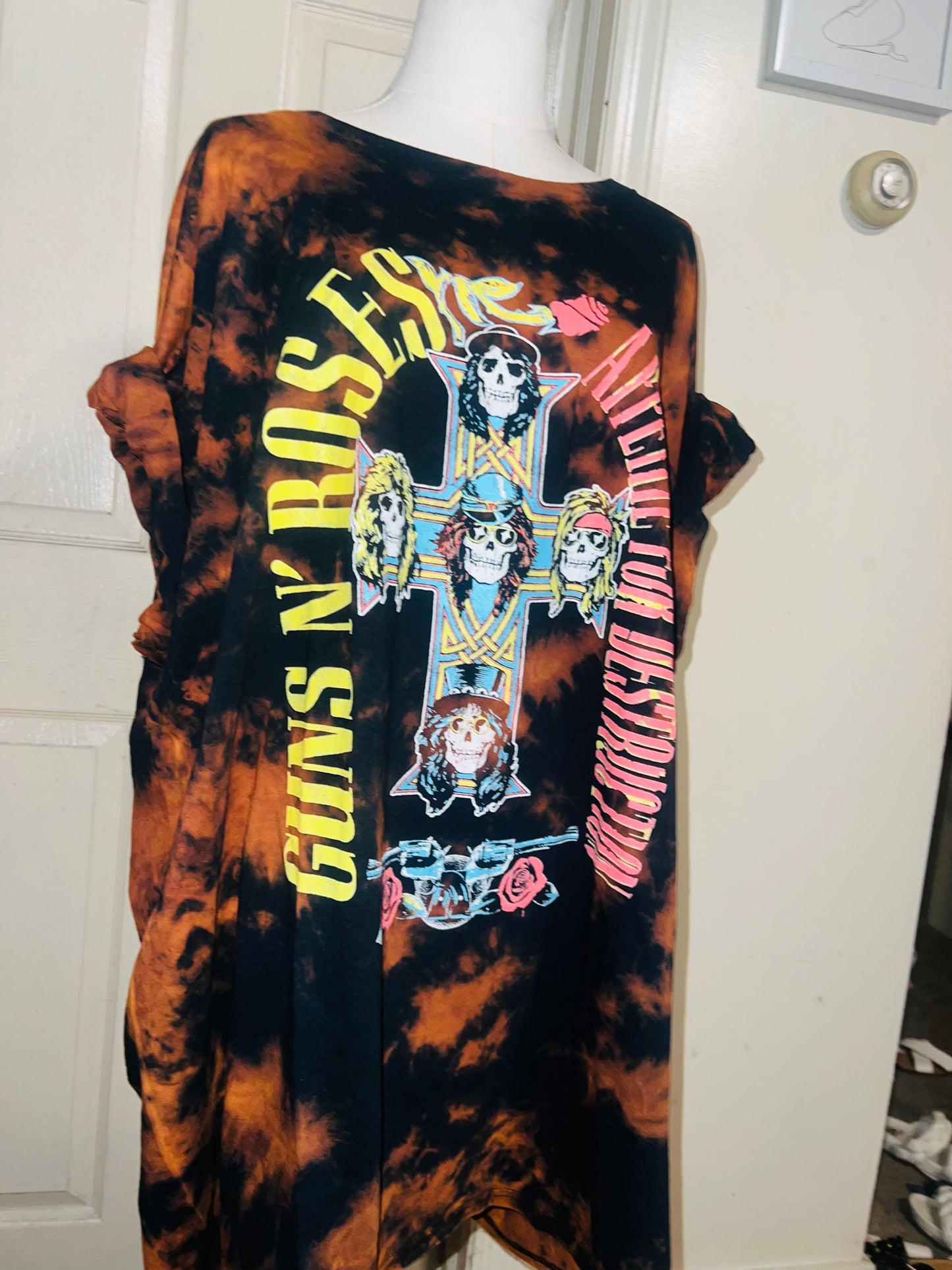 Guns N’ Roses Bleached Oversized Distressed Tee/Dress