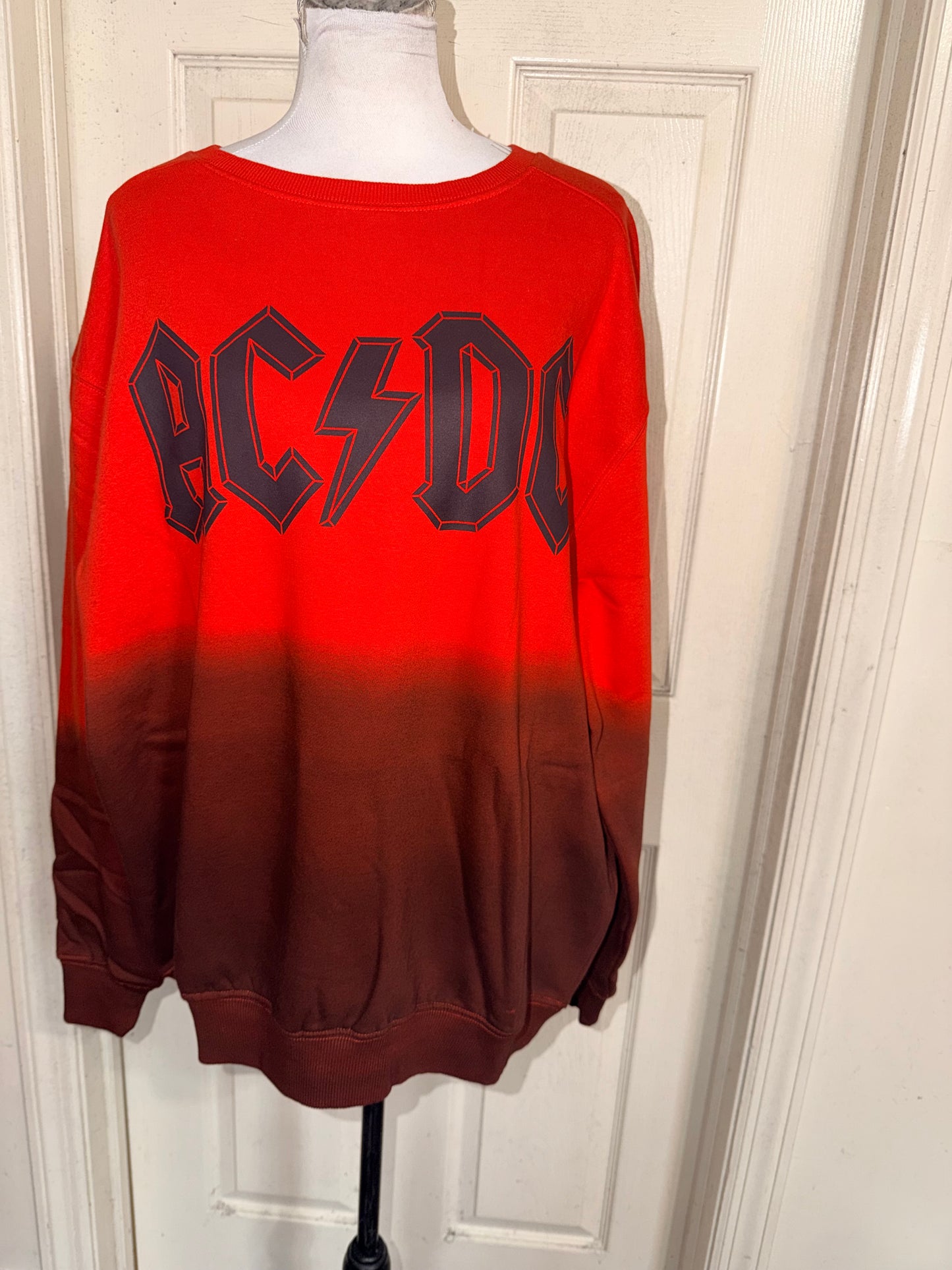 AC/DC Oversized Distressed Sweatshirt