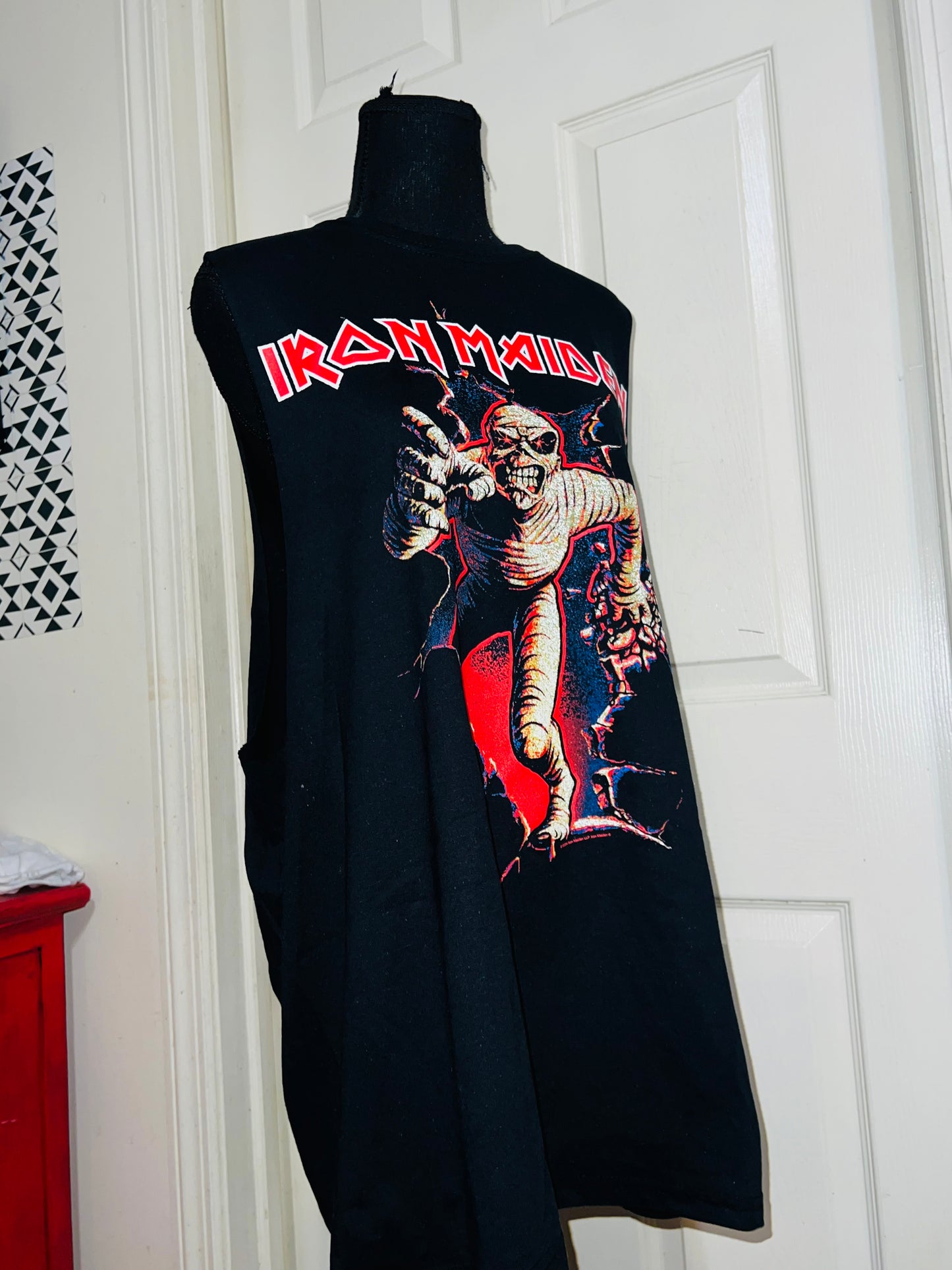 Iron Maiden Oversized Distressed Muscle Tee