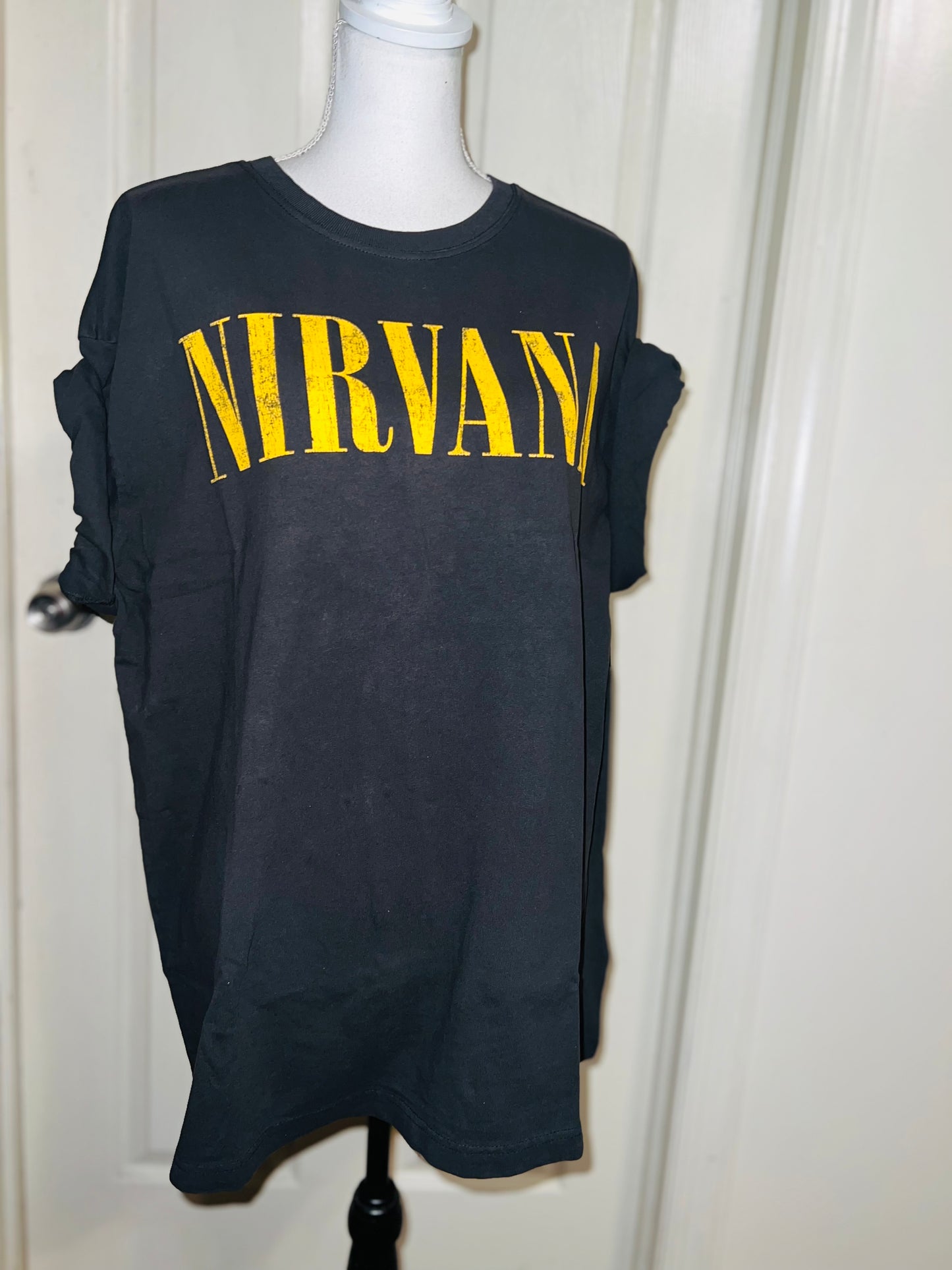 Nirvana Double Sided Oversized Distressed Tee