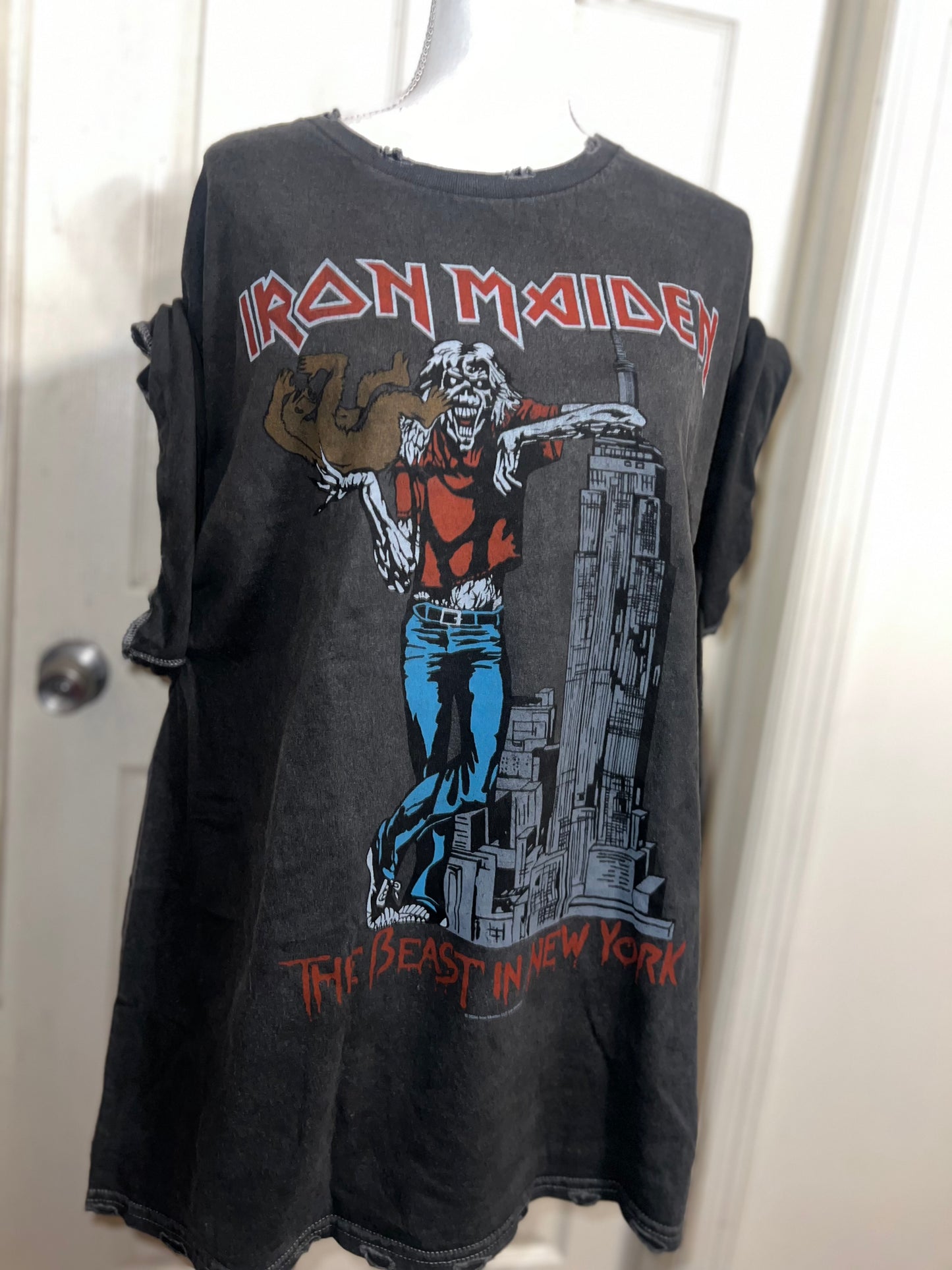 Iron Maiden Double Sided Oversized Distressed Tee