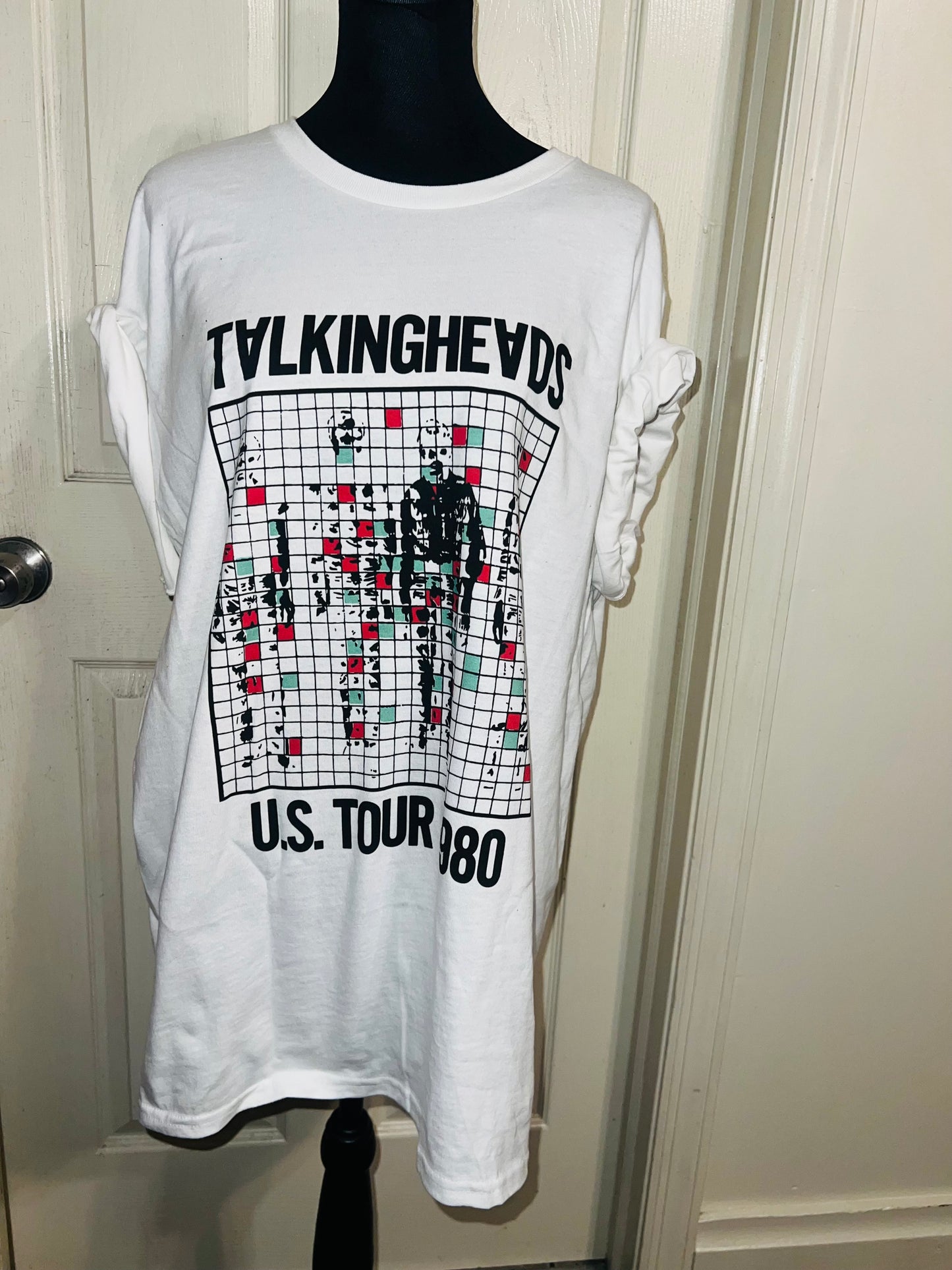 Talking Heads Double Sided Oversized Distressed Tee