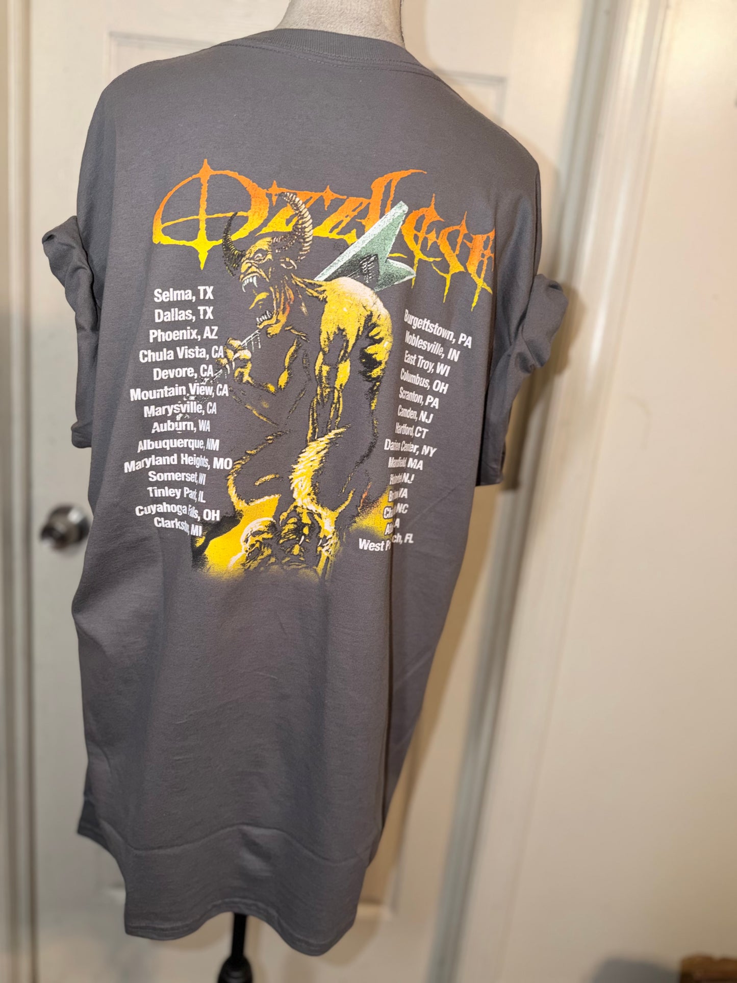 Ozzy Osbourne Ozzfest Double Sided Oversized Distressed Tee